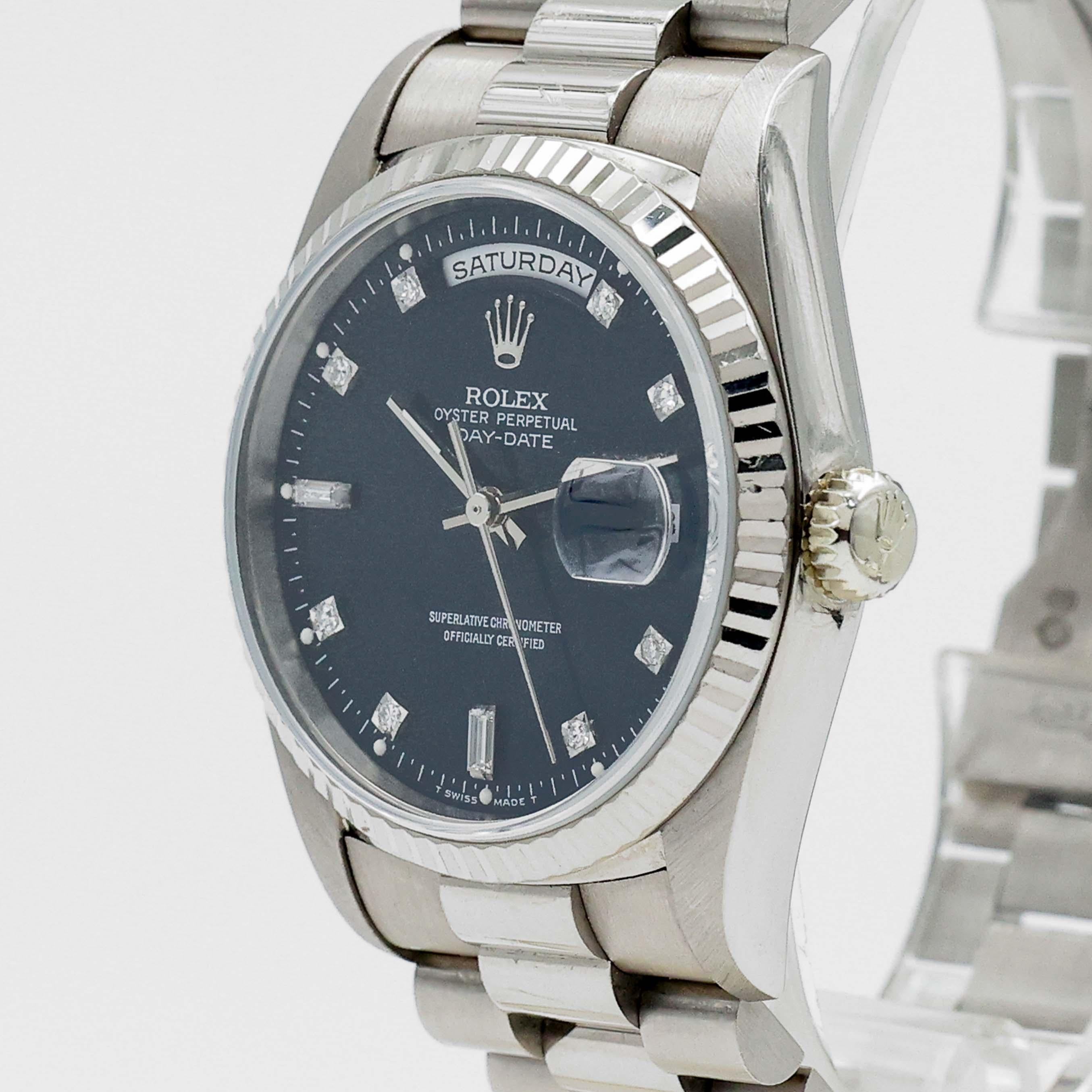 da uomo o donna 1997 Rolex Day Date Petroleum Quadrante Blu Ref. 18239 (con documenti) in vendita