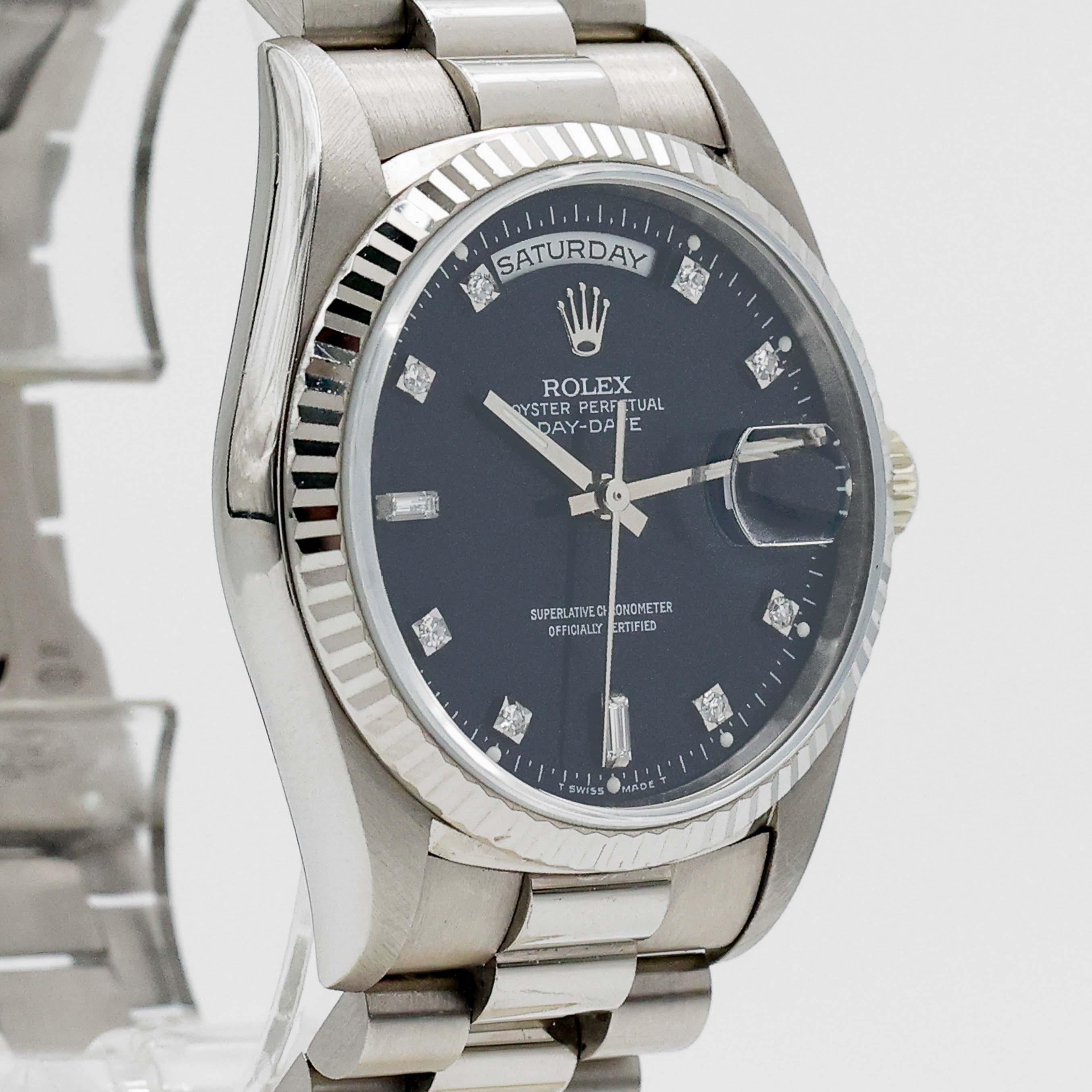 1997 Rolex Day Date Petroleum Quadrante Blu Ref. 18239 (con documenti) in vendita 1