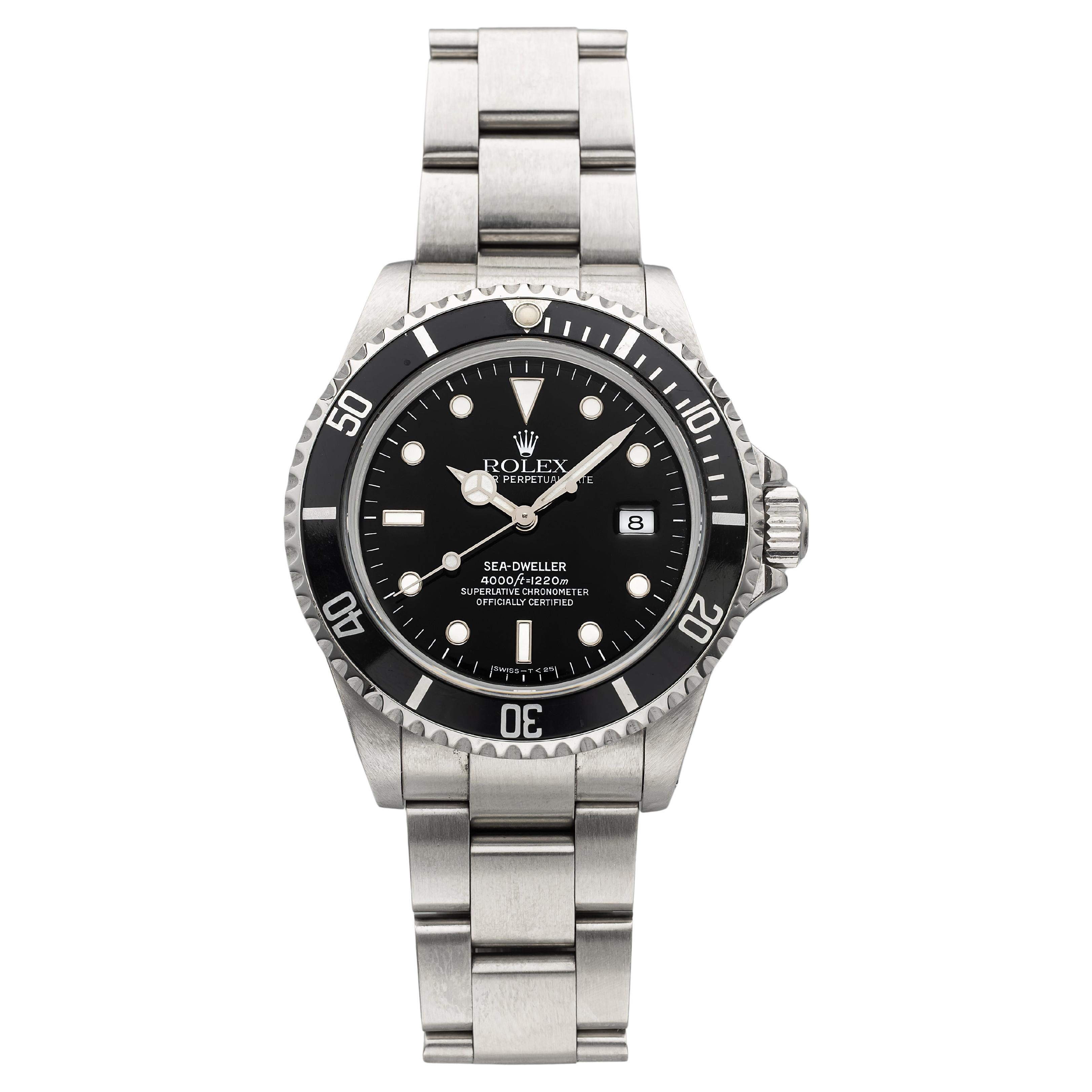 1997 Rolex Sea-Dweller 16600 Edelstahl Schwarzes Zifferblatt Automatik 40mm