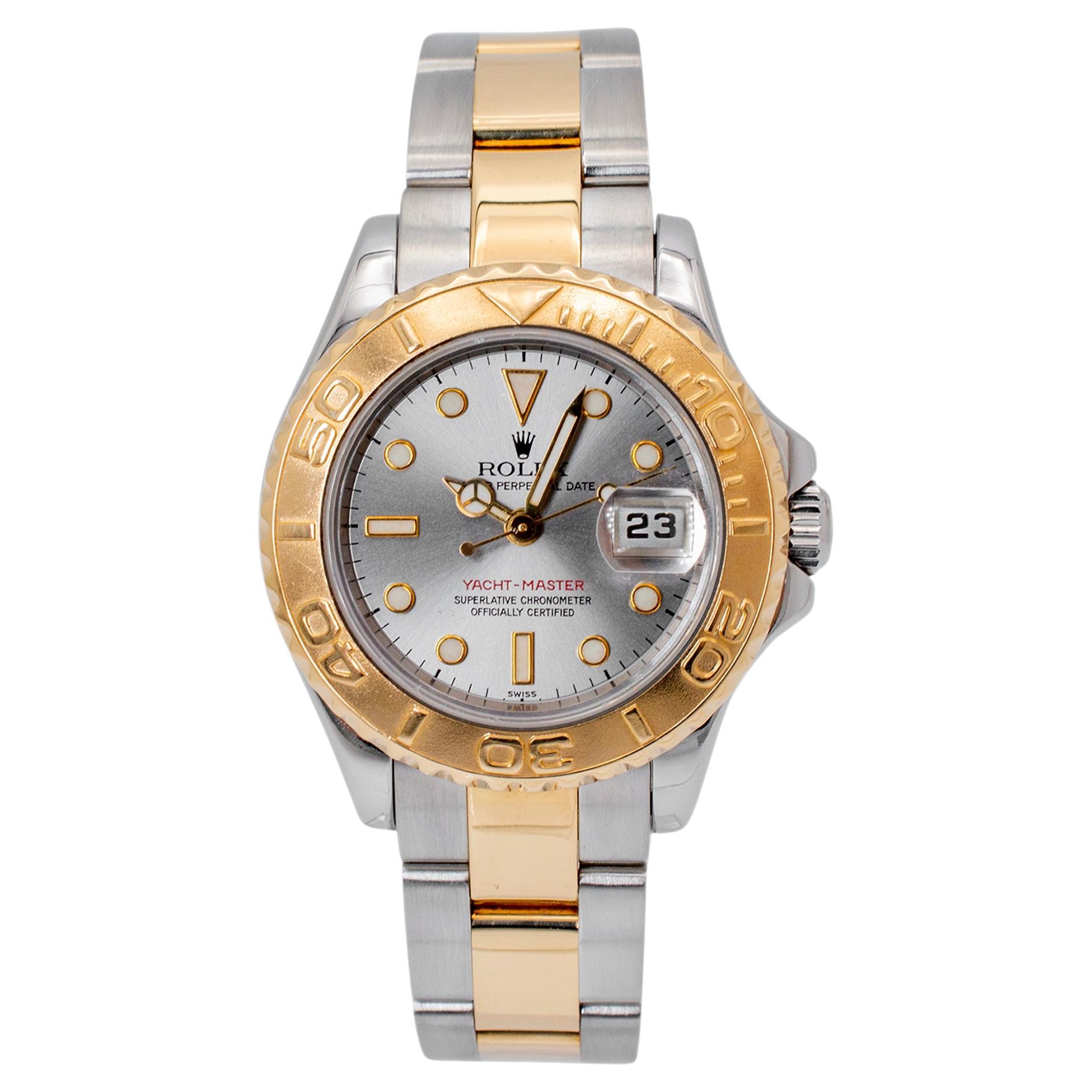 1997 Rolex Yacht Master 29MM 69623 18K Yellow Gold & Stainless Steel Watch For Sale