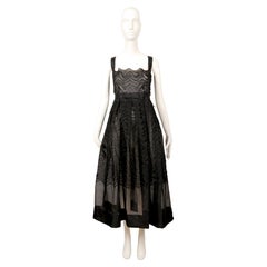 1997 Romeo Gigli semi-sheer black organza runway dress