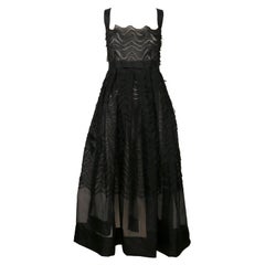1997 Romeo Gigli - Robe de défilé en organza noir semi-transparent
