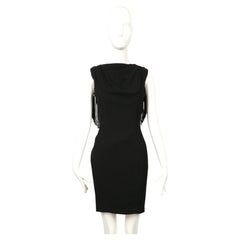 1997 THIERRY MUGLER black fringed back dress