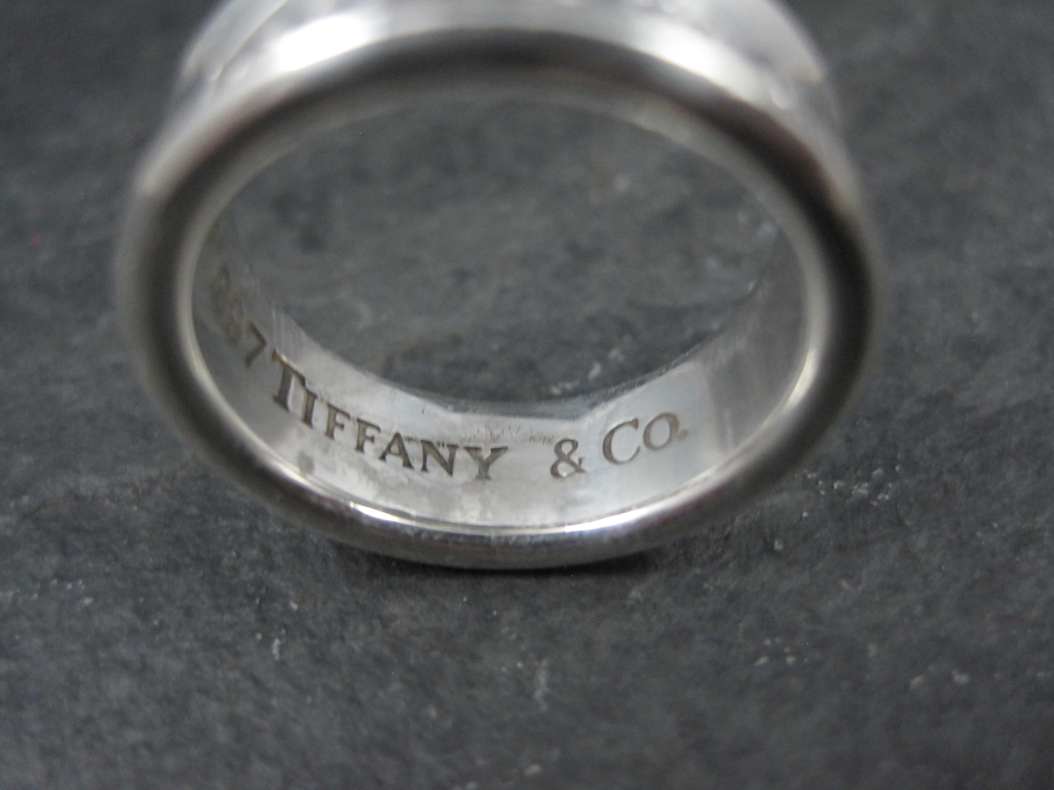 1997 Tiffany & Co 1837 Band Ring Sterling Silver Size 6.5 For Sale 5