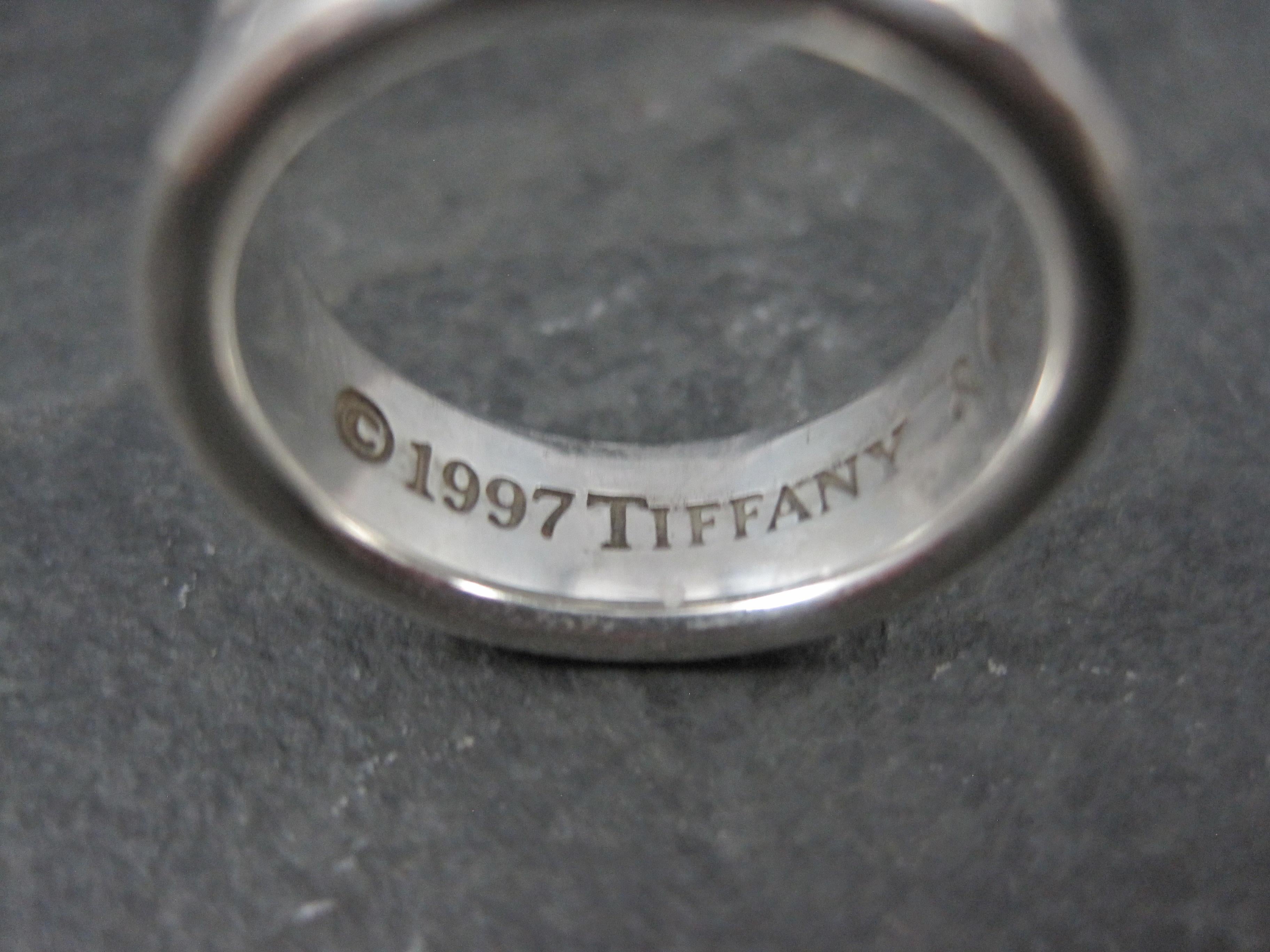 1997 Tiffany & Co 1837 Band Ring Sterling Silver Size 6.5 For Sale 4