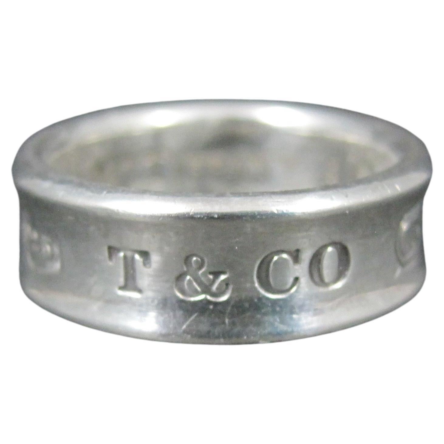 1997 Tiffany & Co 1837 Band Ring Sterling Silver Size 6.5 For Sale