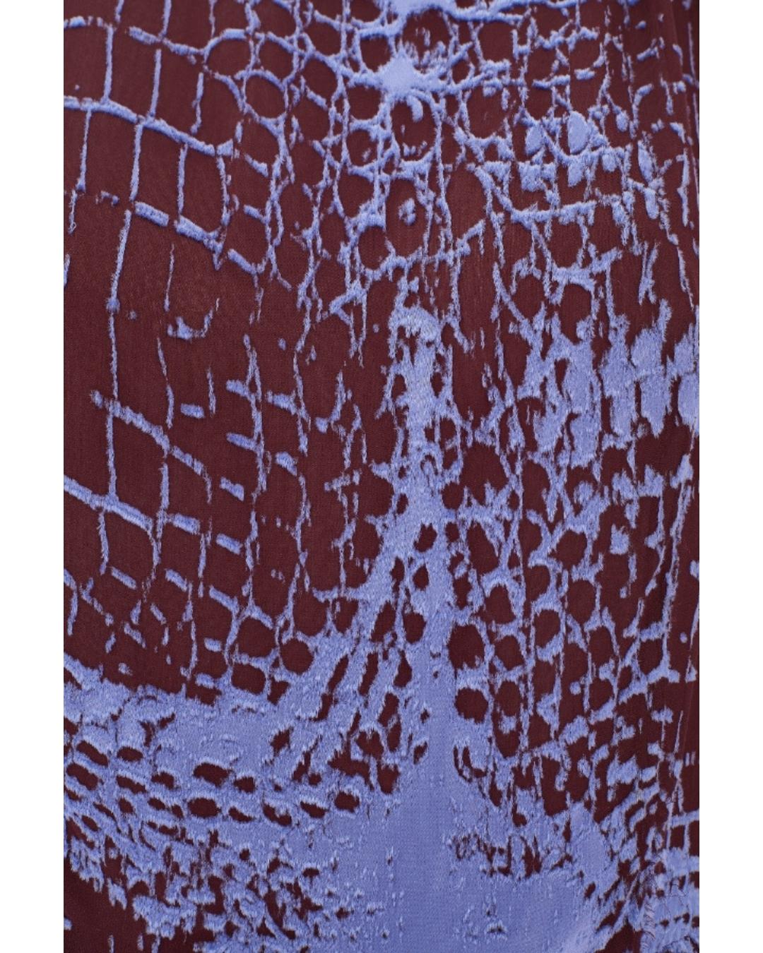 1997 Valentino Vestito Devore in velluto e pizzo marrone e lilla in vendita 5