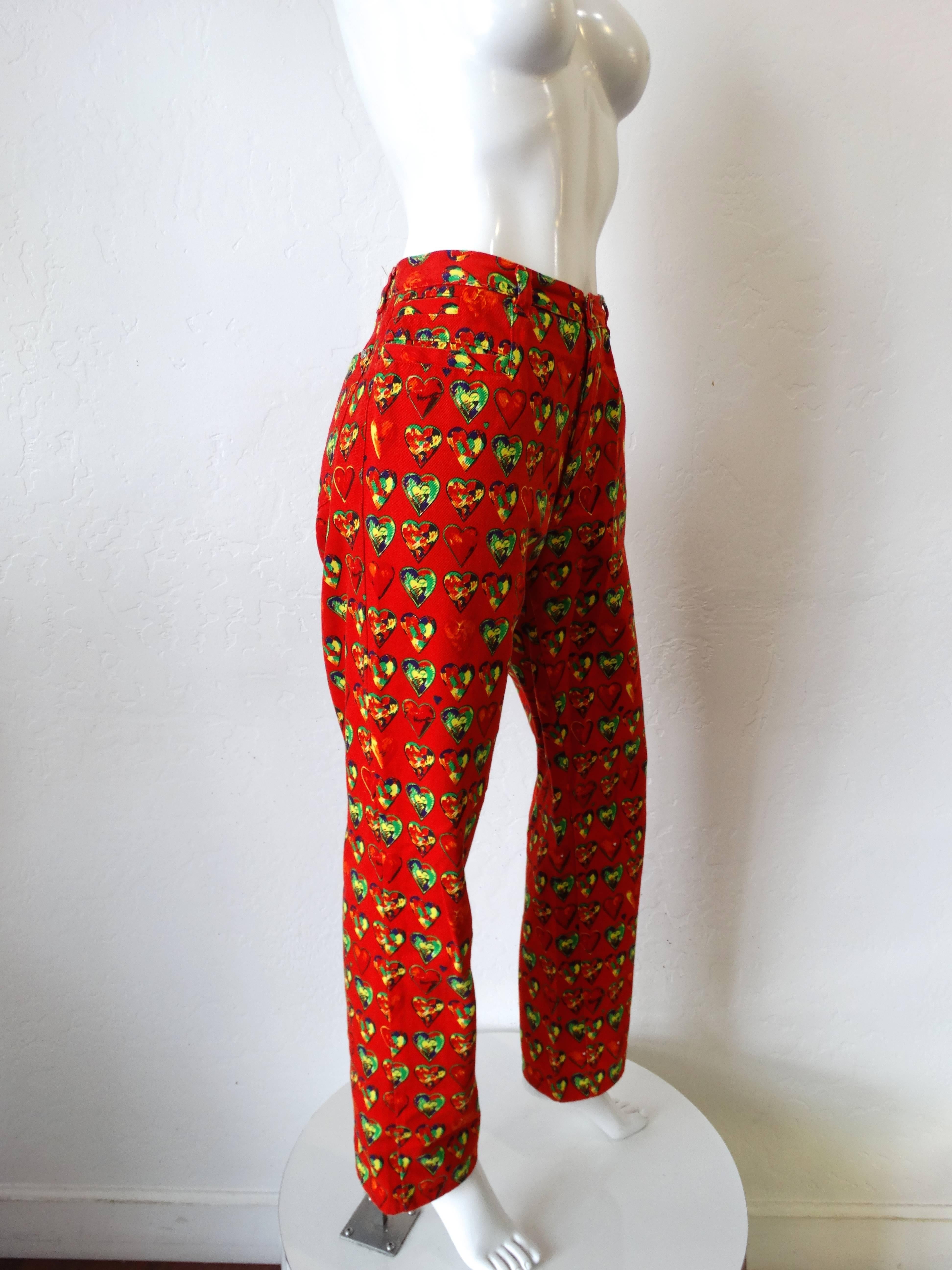 versace printed pants