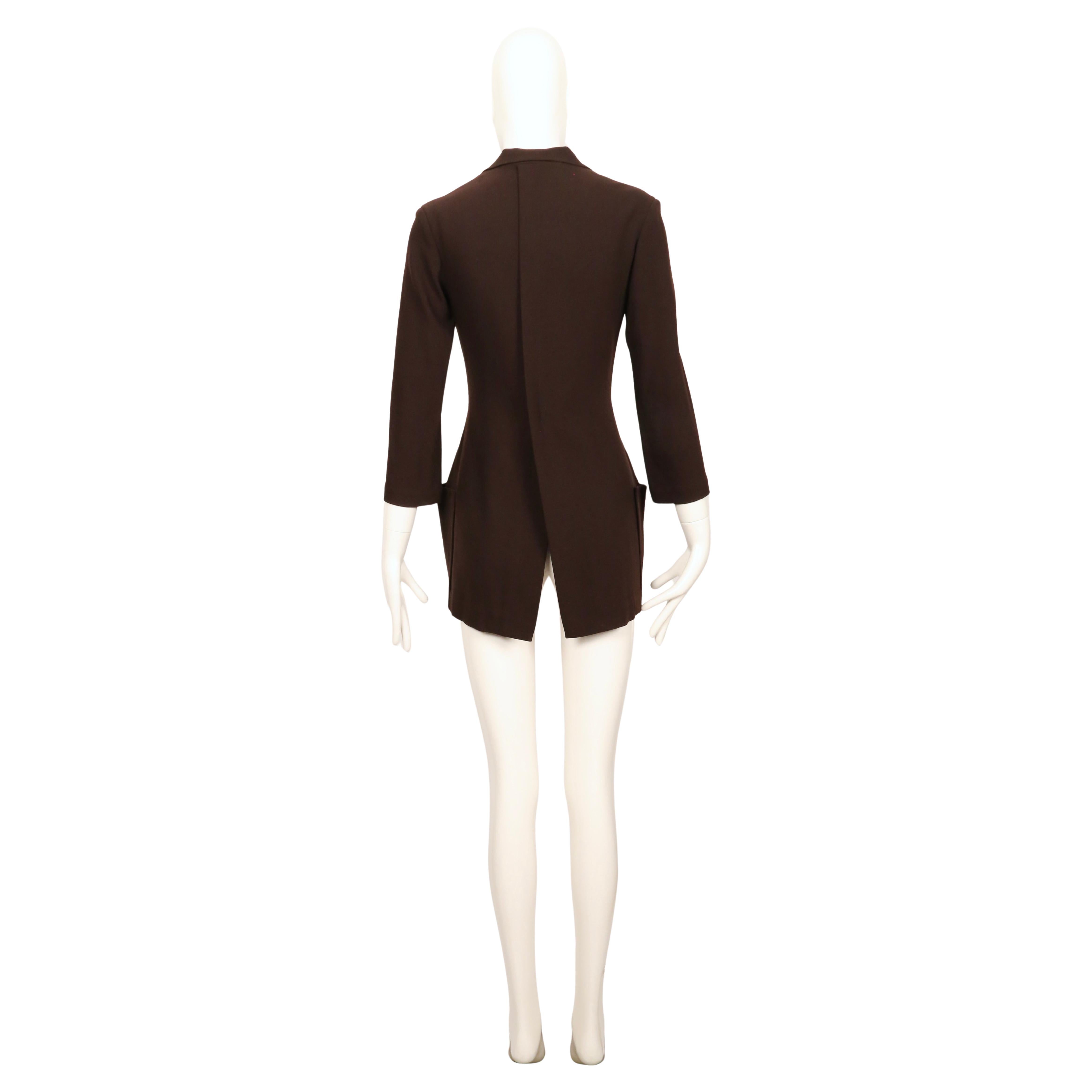 1997 YOHJI YAMAMOTO dark brown hourglass shaped RUNWAY jacket For Sale 5