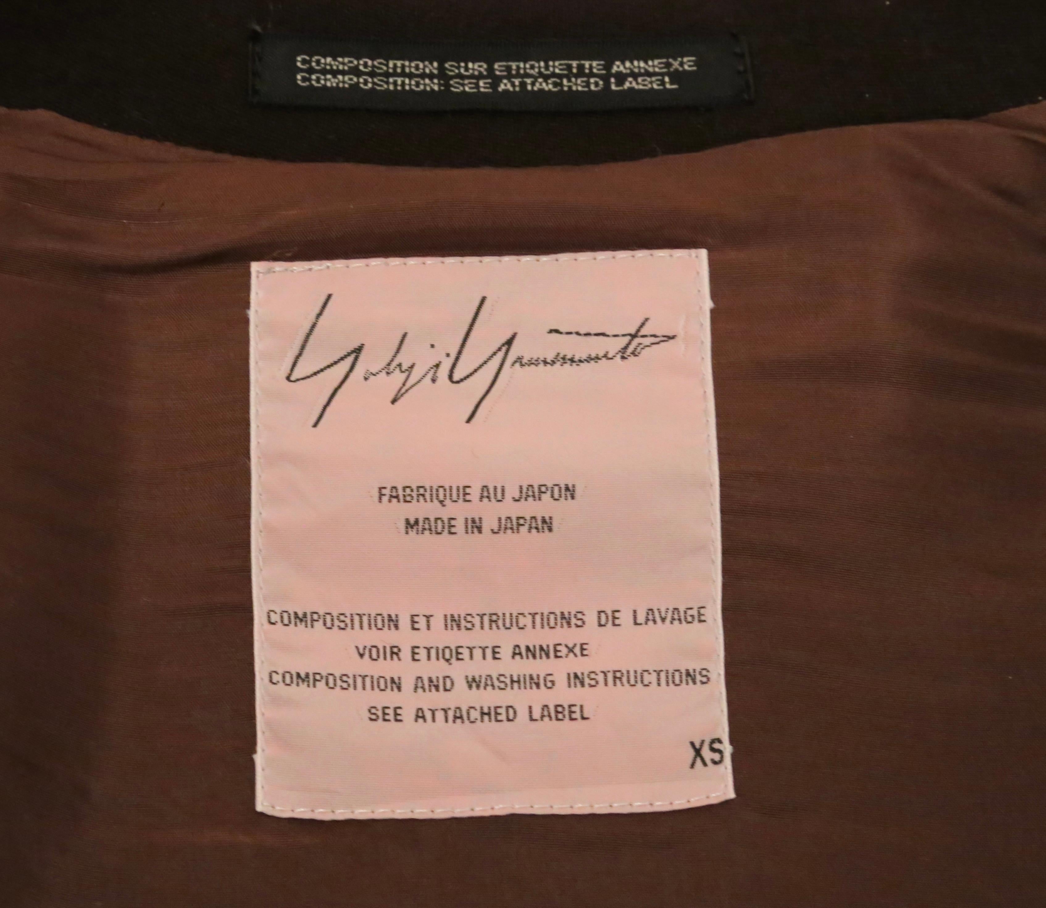 1997 YOHJI YAMAMOTO dark brown hourglass shaped RUNWAY jacket For Sale 6
