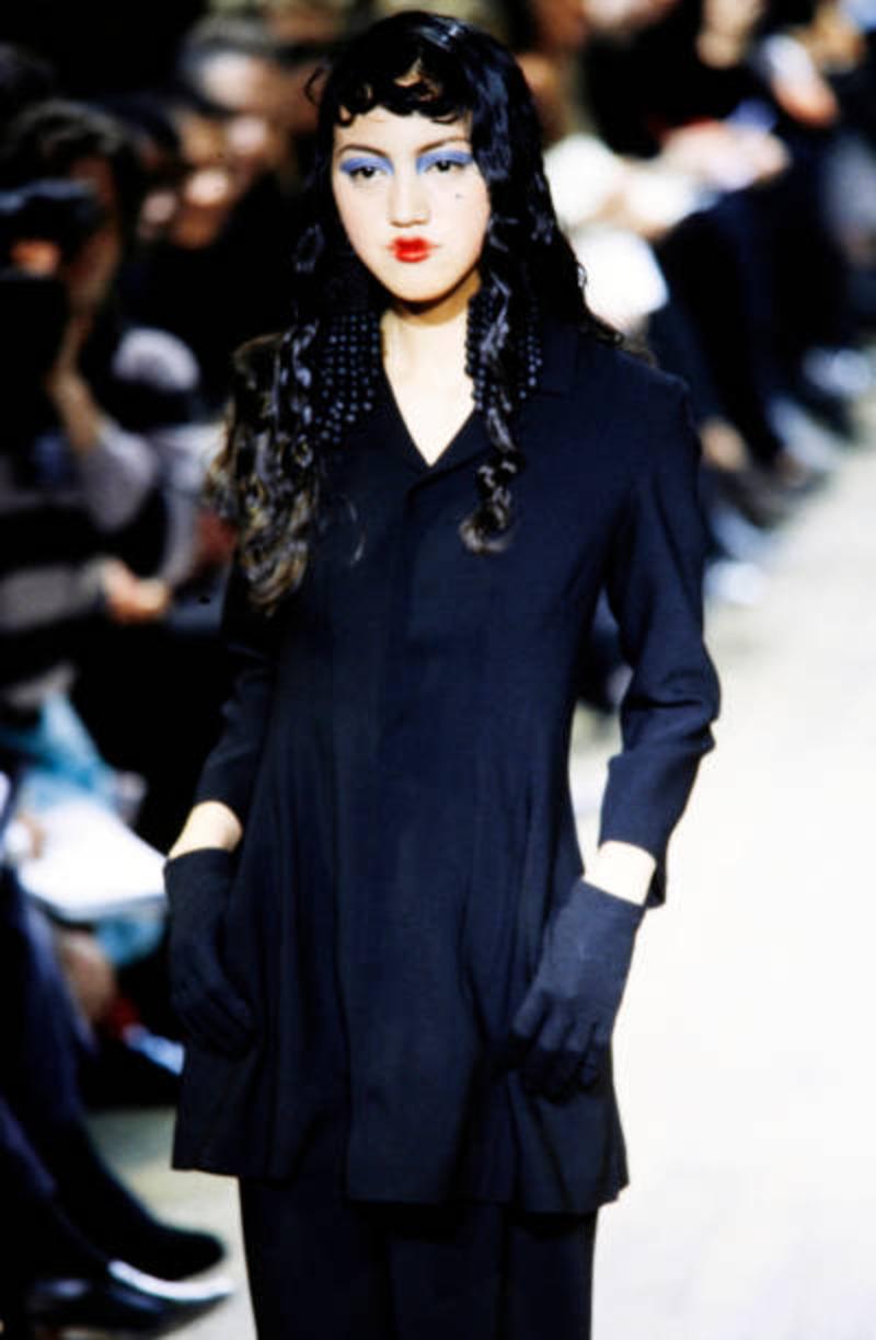 1997 YOHJI YAMAMOTO dark brown hourglass shaped RUNWAY jacket For Sale 9