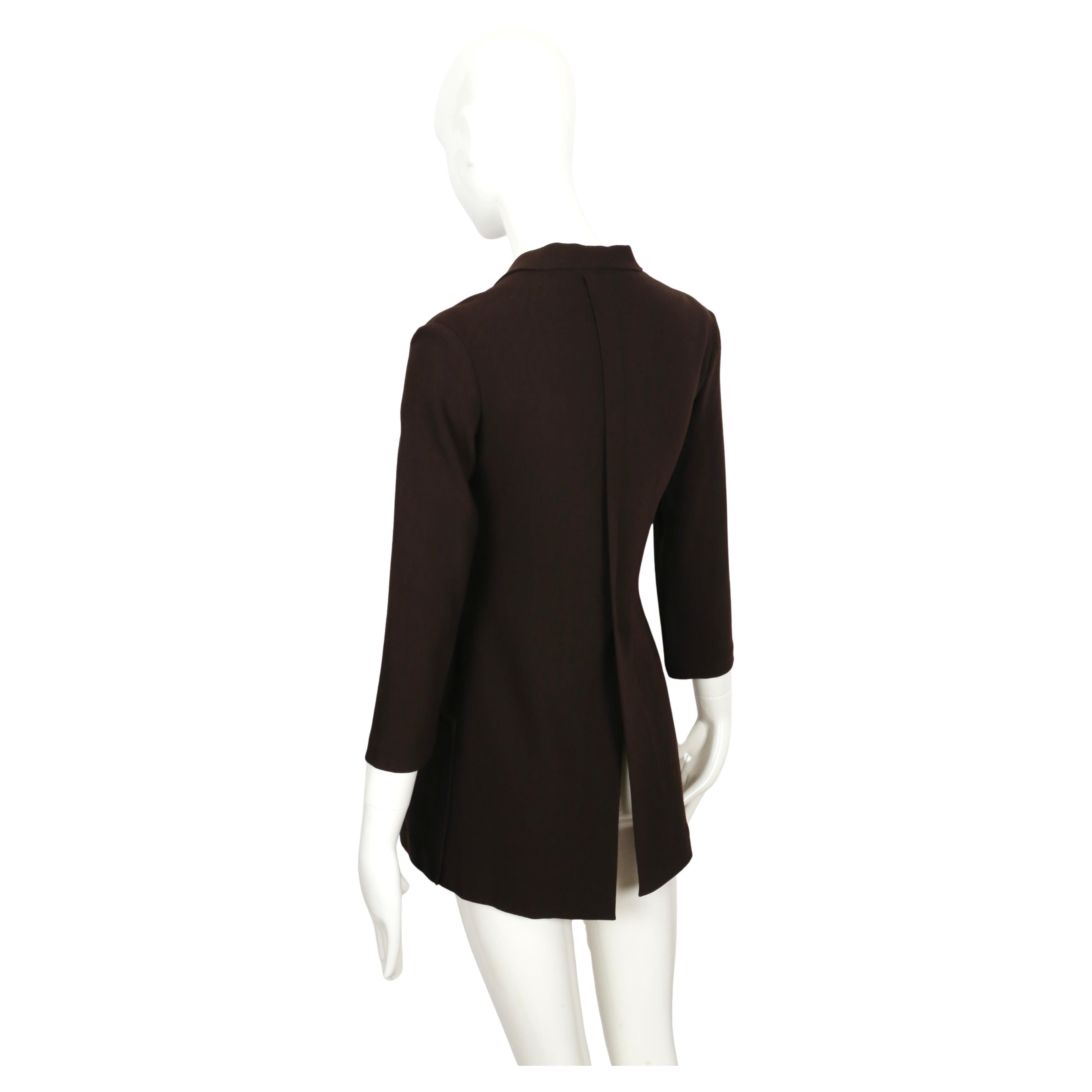 Black 1997 YOHJI YAMAMOTO dark brown hourglass shaped RUNWAY jacket For Sale
