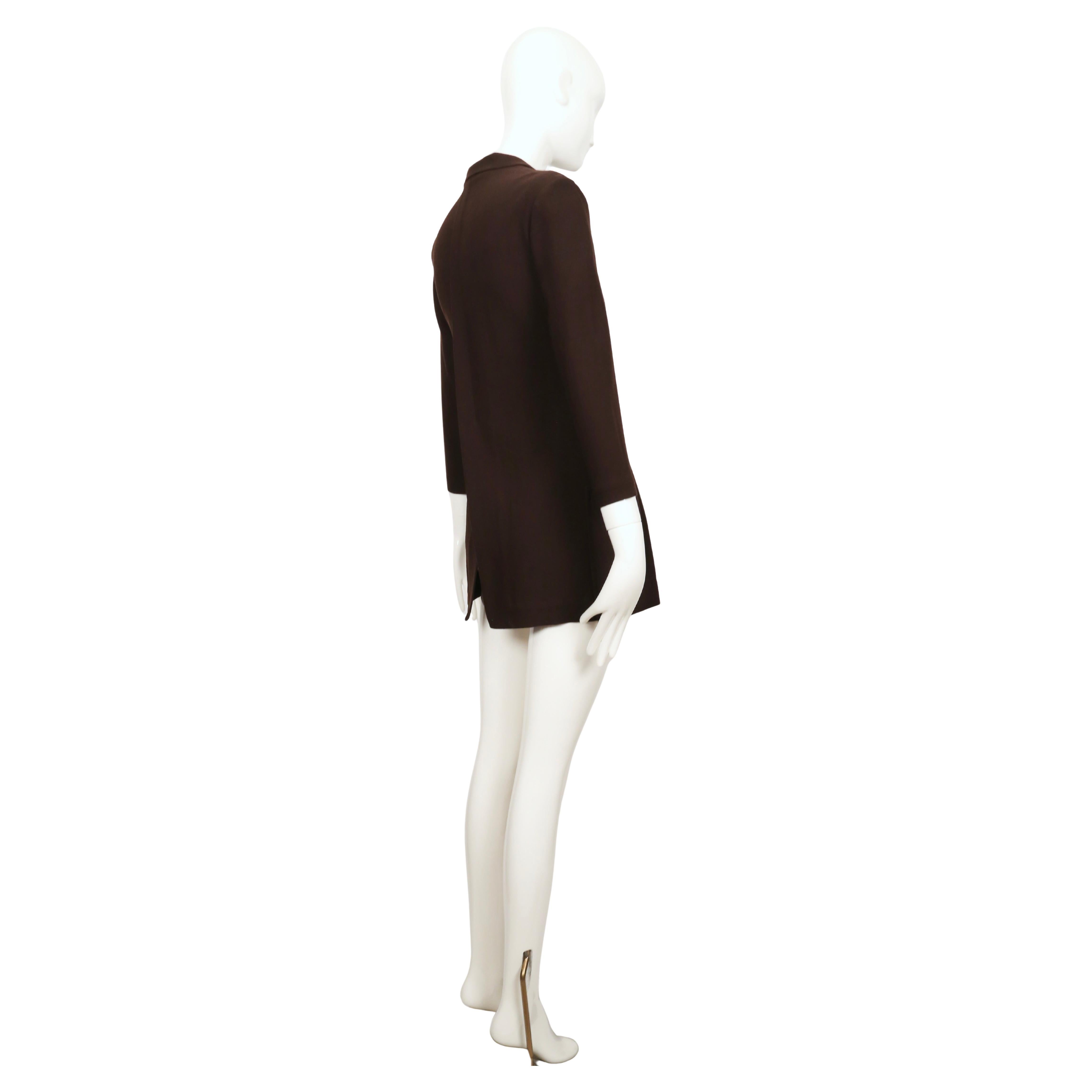 1997 YOHJI YAMAMOTO dark brown hourglass shaped RUNWAY jacket For Sale 1