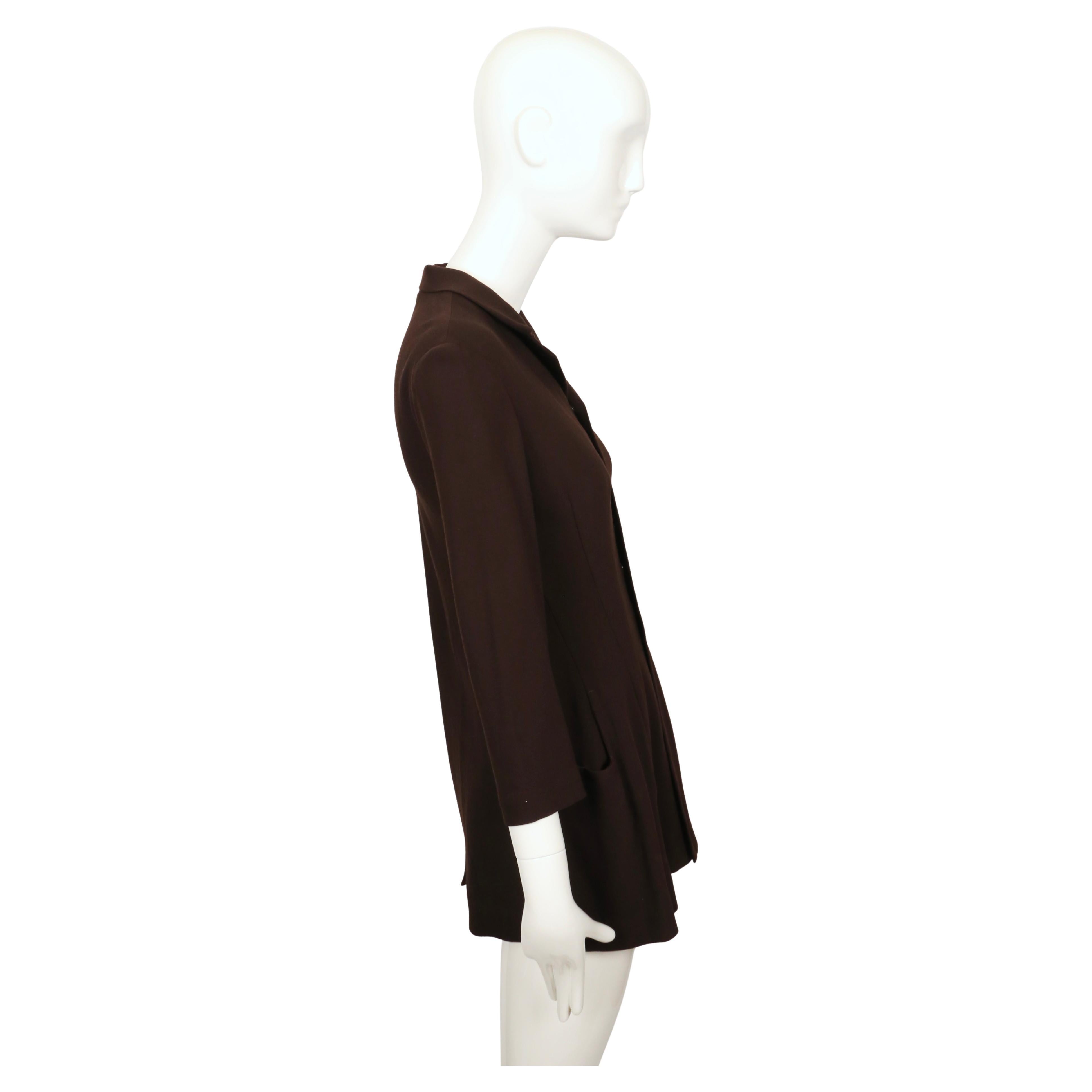 1997 YOHJI YAMAMOTO dark brown hourglass shaped RUNWAY jacket For Sale 2