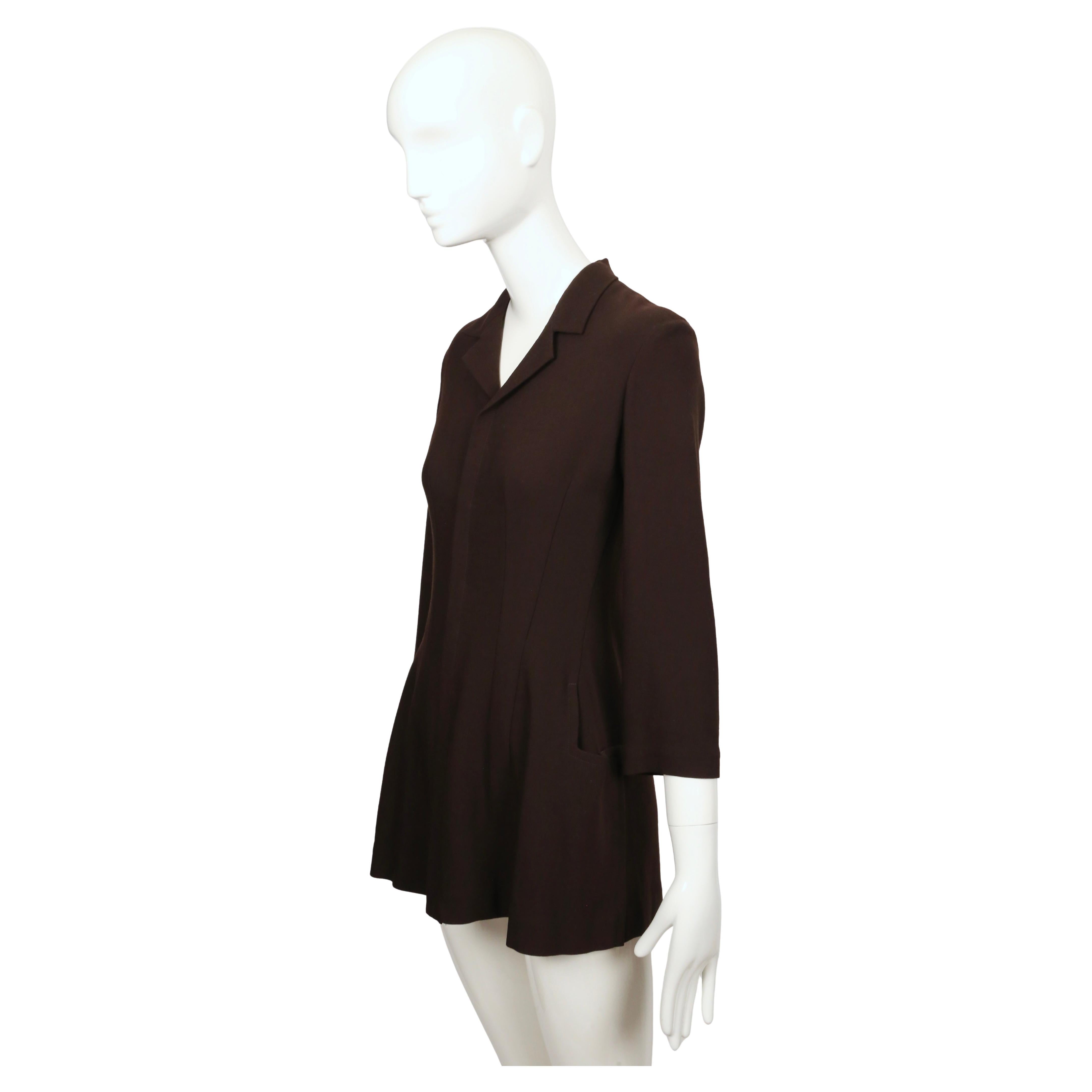 1997 YOHJI YAMAMOTO dark brown hourglass shaped RUNWAY jacket For Sale 3