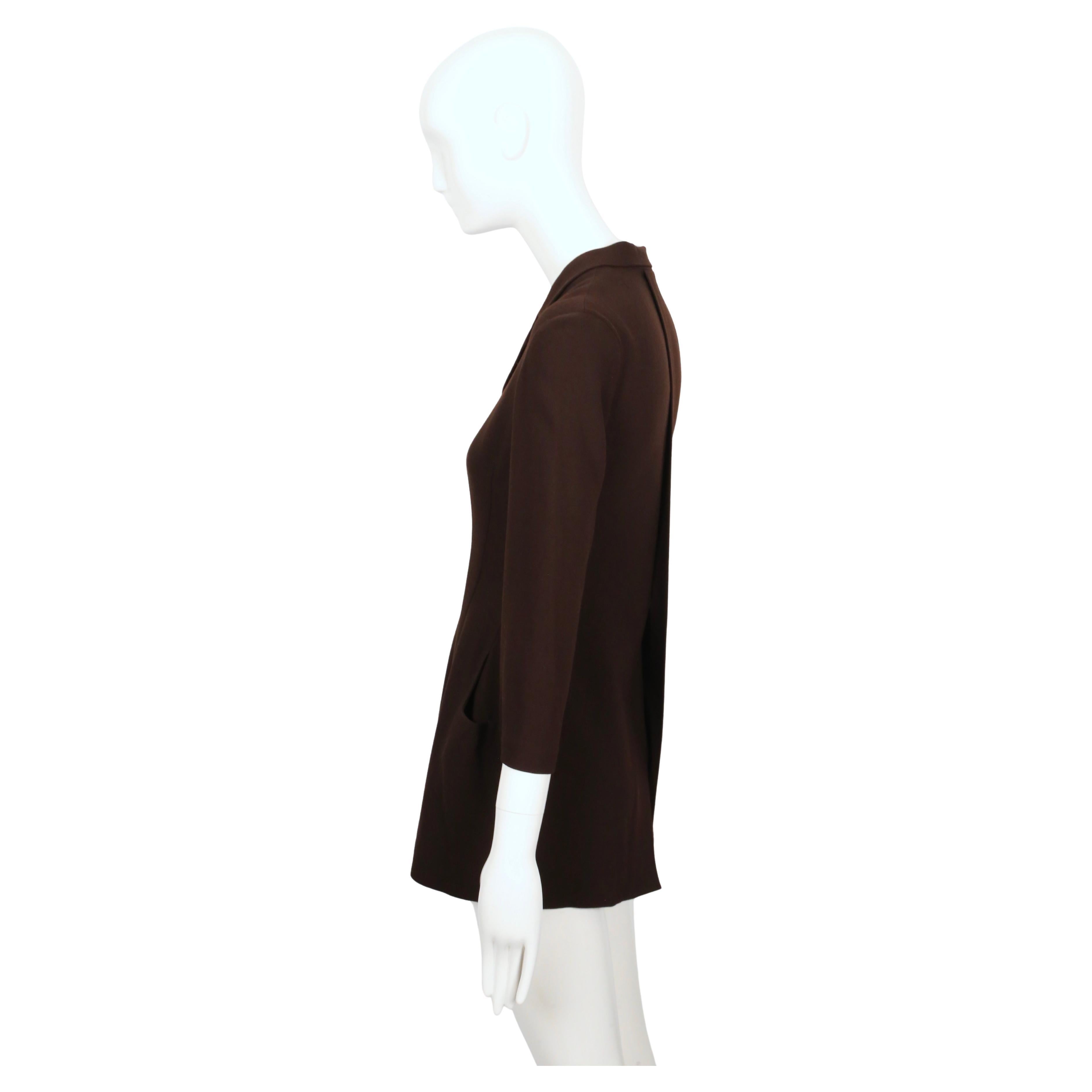1997 YOHJI YAMAMOTO dark brown hourglass shaped RUNWAY jacket For Sale 4