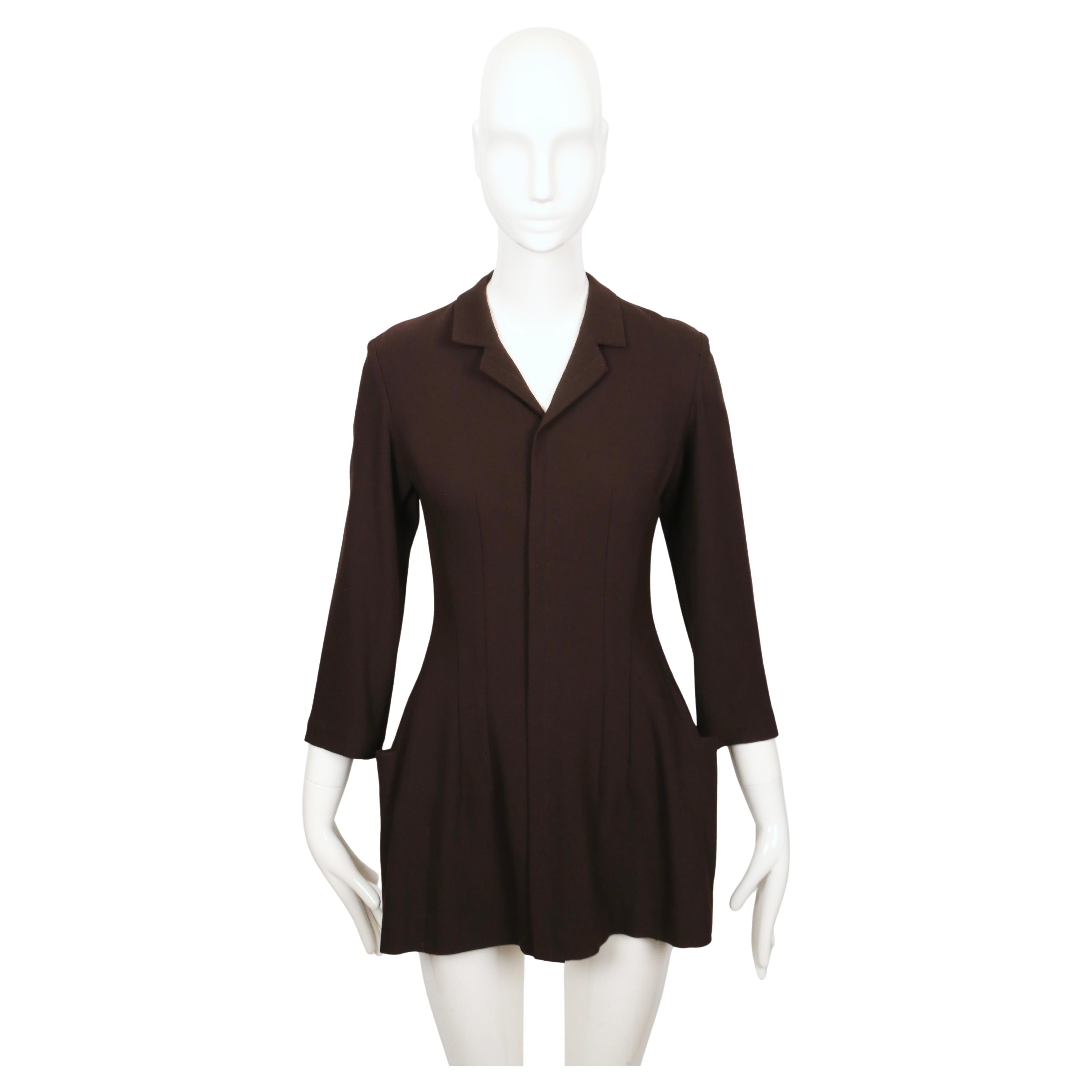 1997 YOHJI YAMAMOTO dark brown hourglass shaped RUNWAY jacket