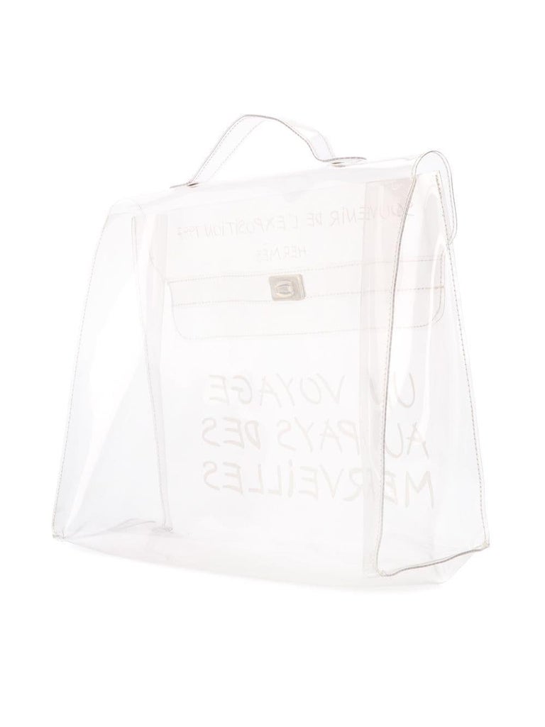 1997s Collector Hermes Transparent Plastic Bag-Shaped Kelly 40cm For Sale  at 1stDibs