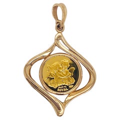 1998 1/25th Royal Gibraltar Sammlermünze, 24K & 14K Gold, Bandanhänger LV