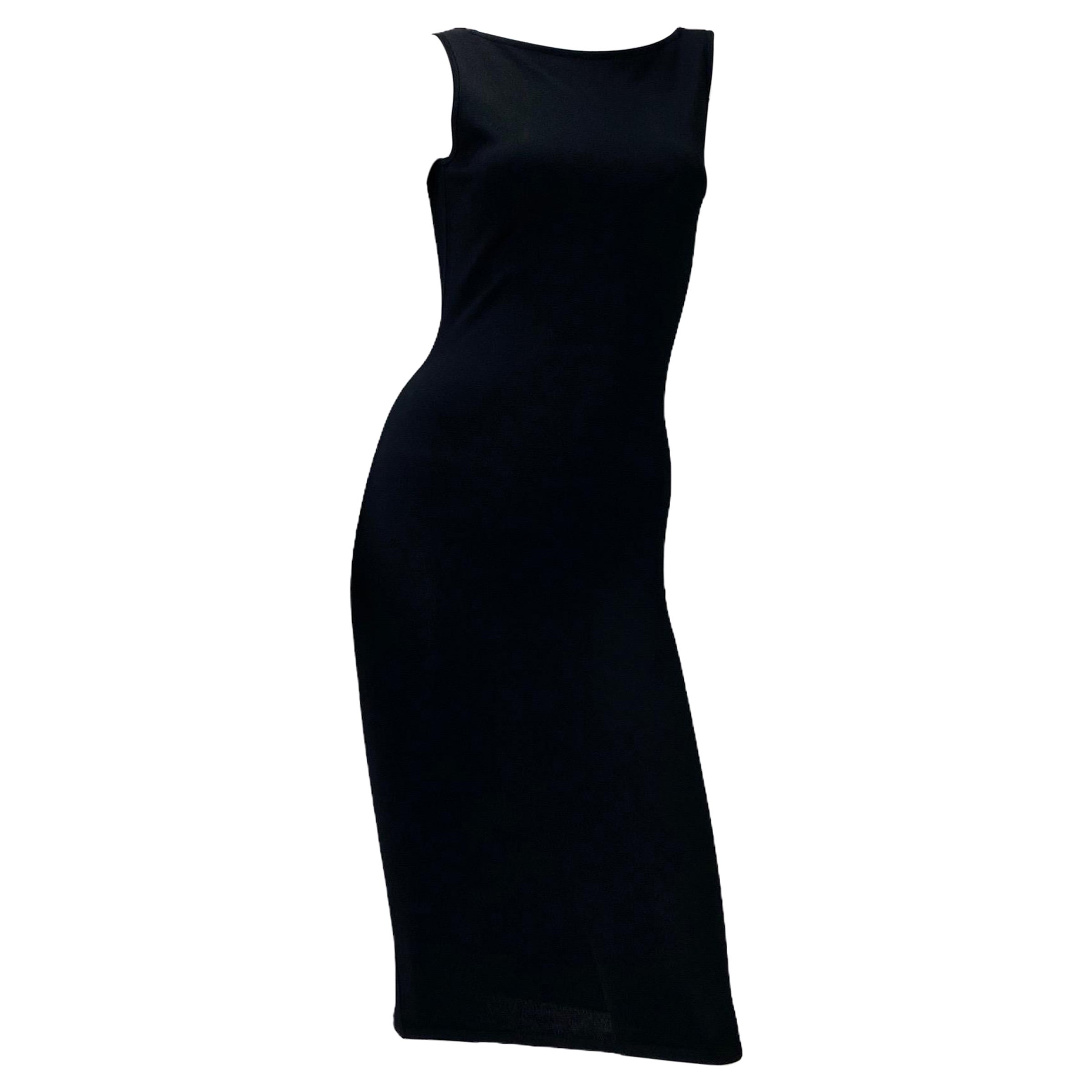 1998 Werbekampagne Vintage Tom Ford für Gucci Bodycon Schwarzes Strickkleid Größe 40