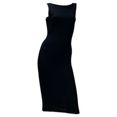 1998 Ad Campaign Vintage Tom Ford for Gucci Bodycon Black Knit Dress Size 40