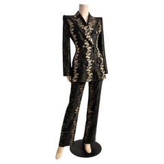 1998 Alexander McQueen for Givenchy Haute Couture brocade pant suit