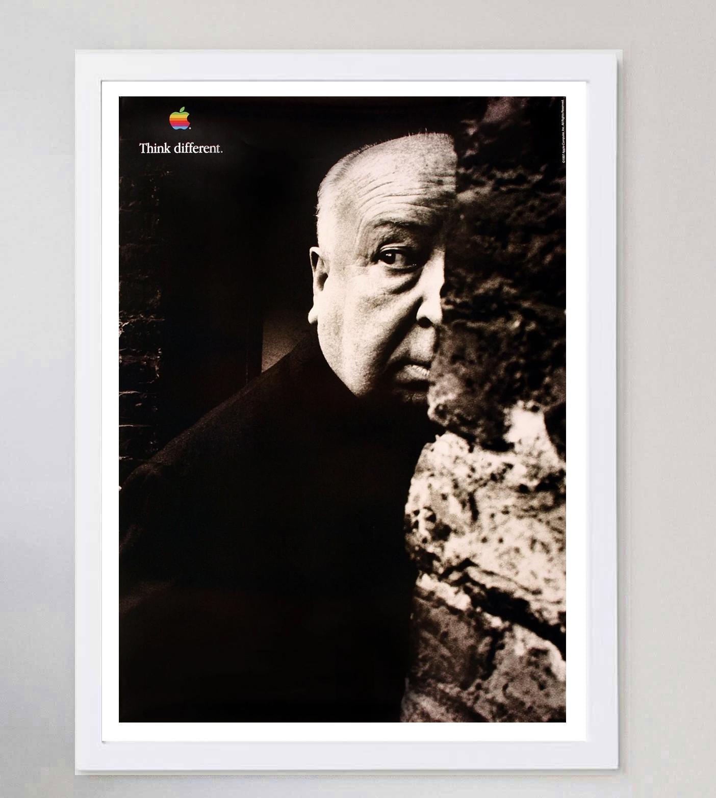 1998 Apple Think Different - Alfred Hitchcock Original Vintage Poster In Good Condition For Sale In Winchester, GB