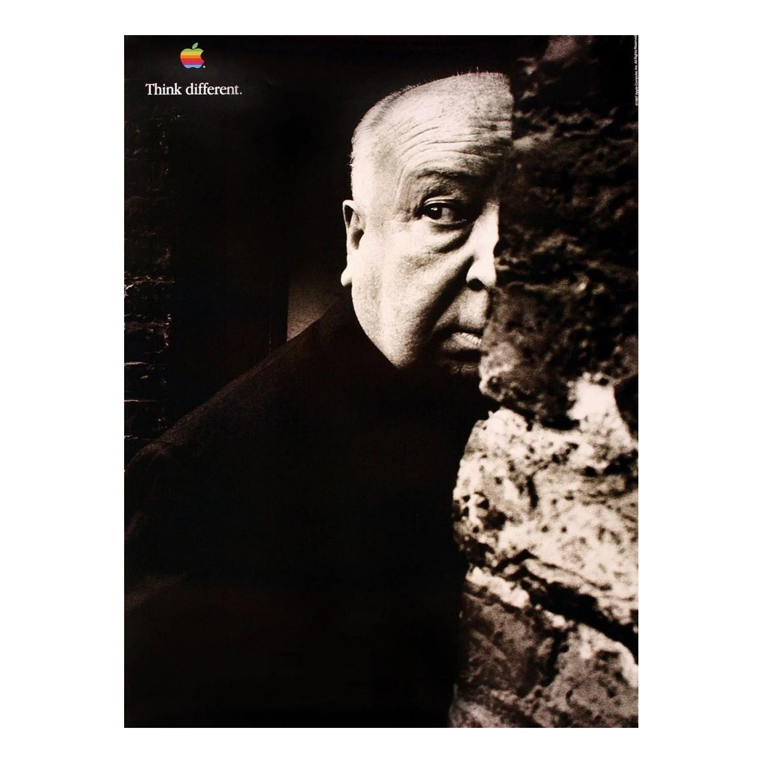 1998 Apple Think Different - Alfred Hitchcock Original Vintage-Poster im Angebot