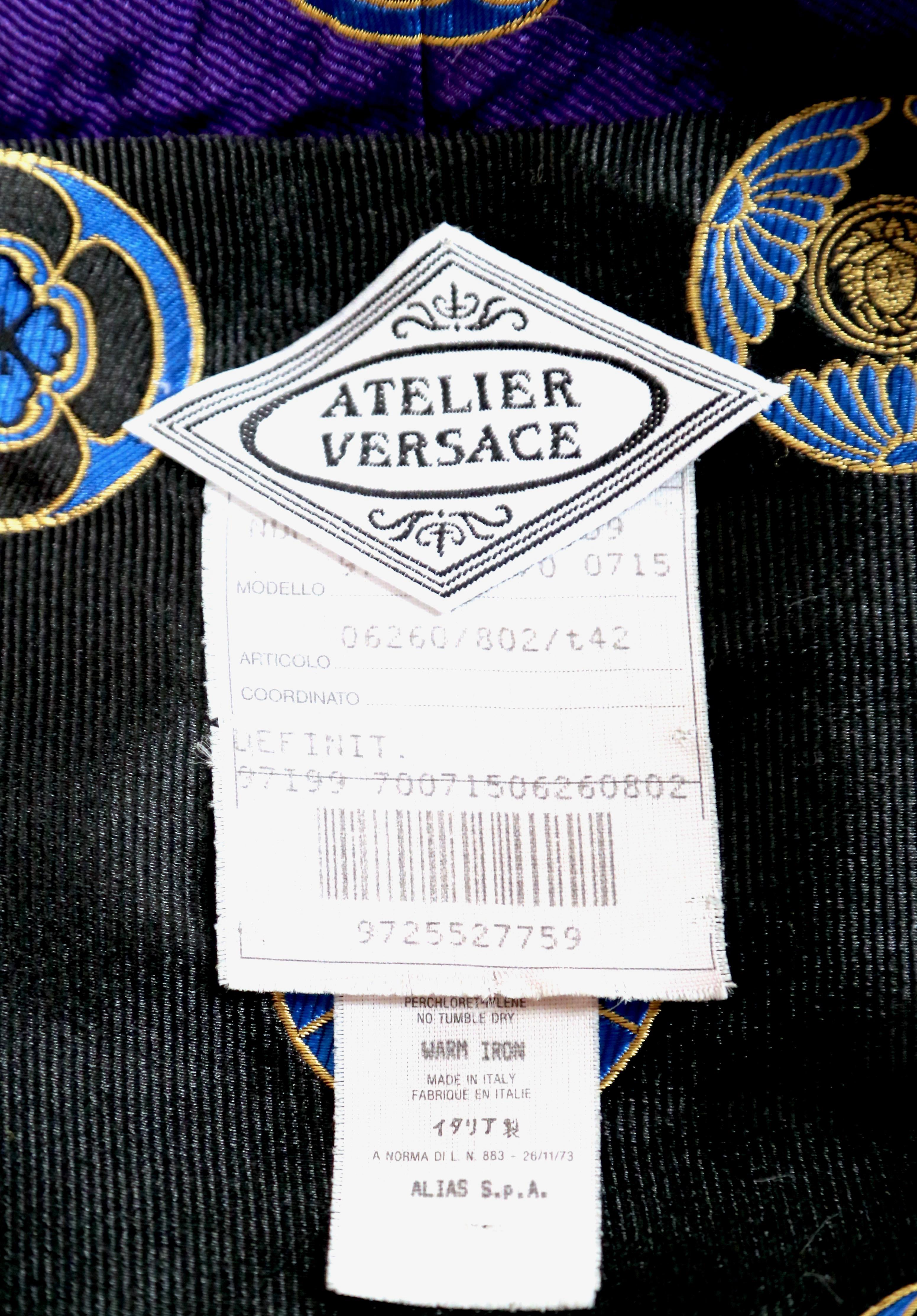 1998 ATELIER VERSACE couture silk coat For Sale 2
