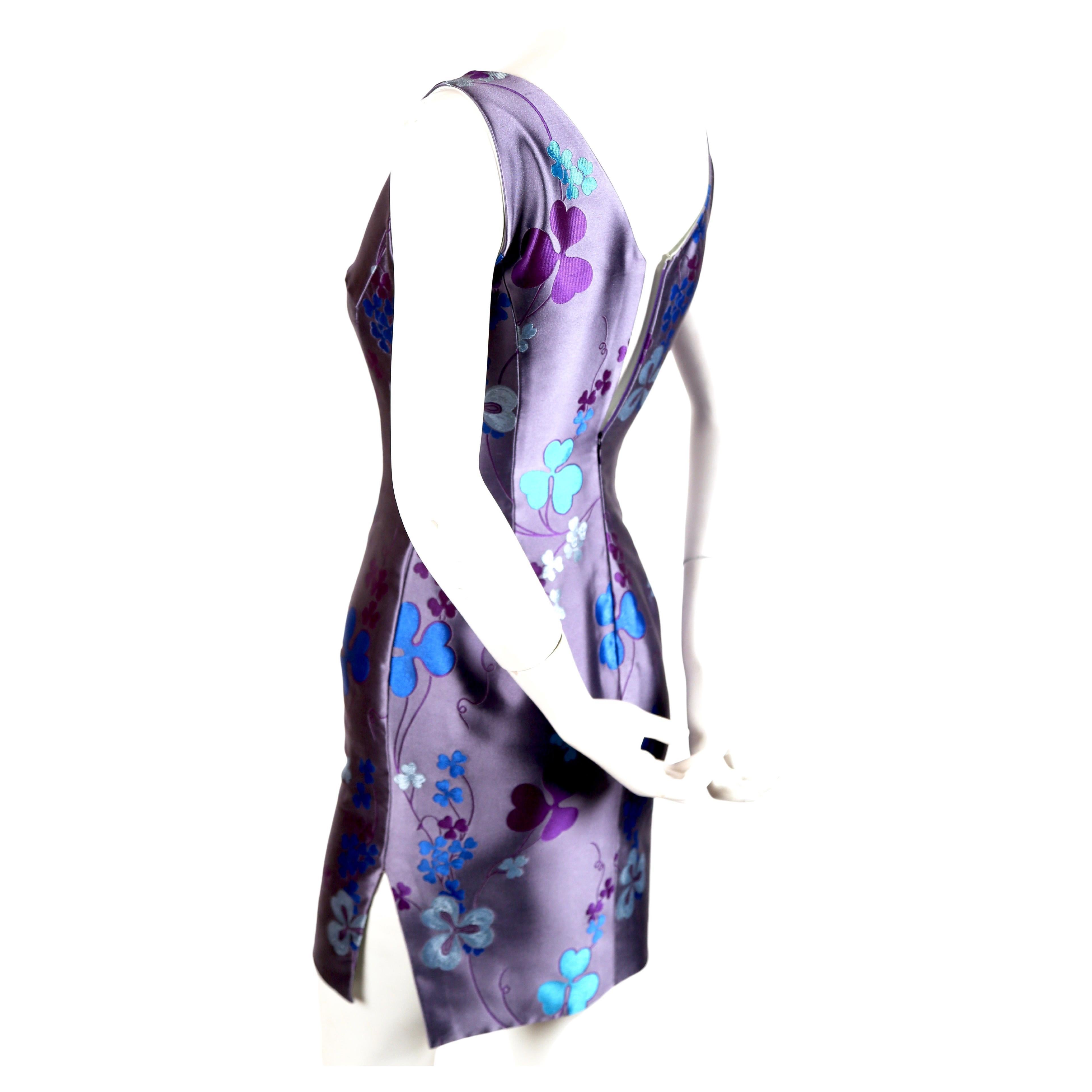 1998 ATELIER VERSACE couture silk floral mini RUNWAY dress In Good Condition For Sale In San Fransisco, CA