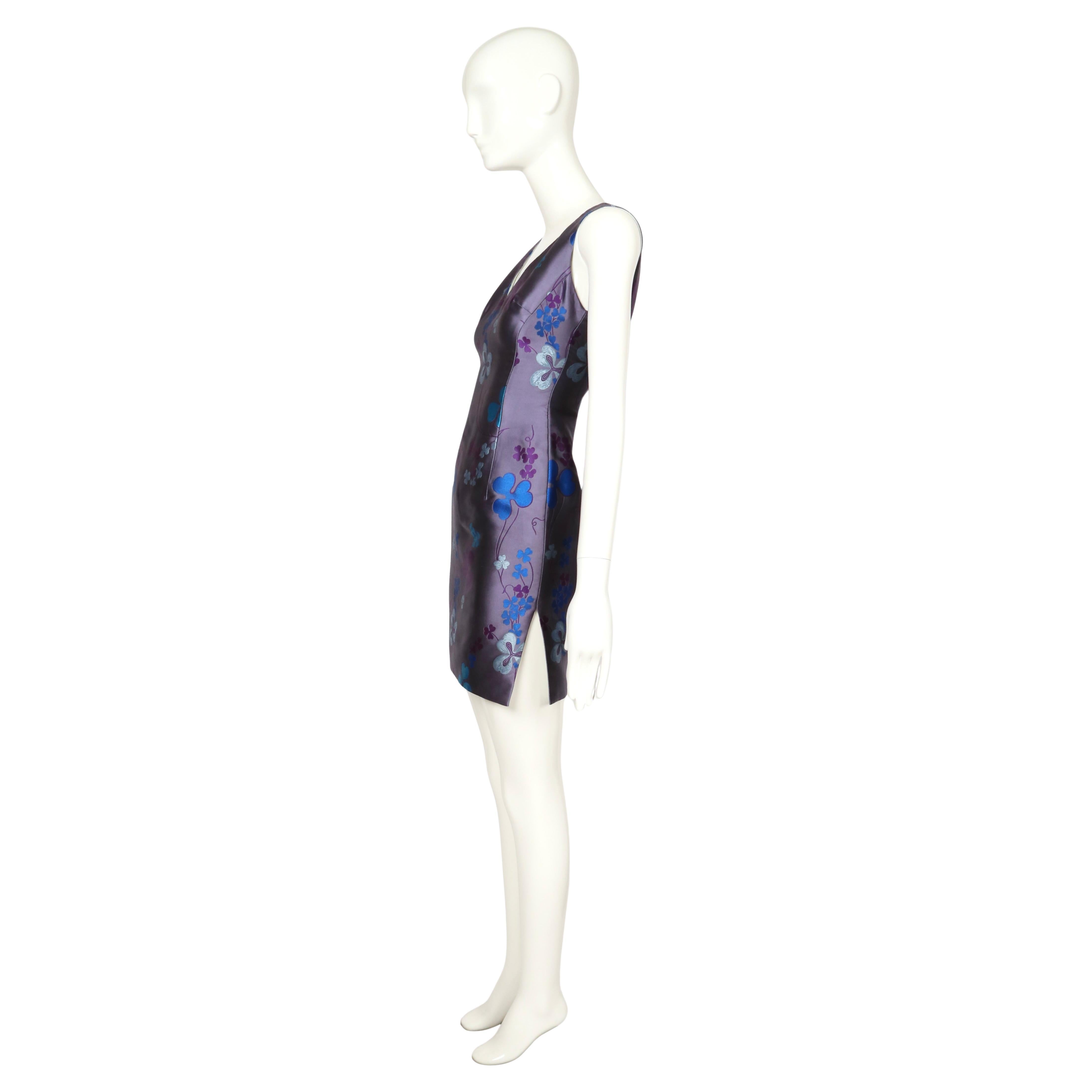 1998 ATELIER VERSACE Haute Couture Minikleid aus geblümter Seide RUNWAY im Angebot 5