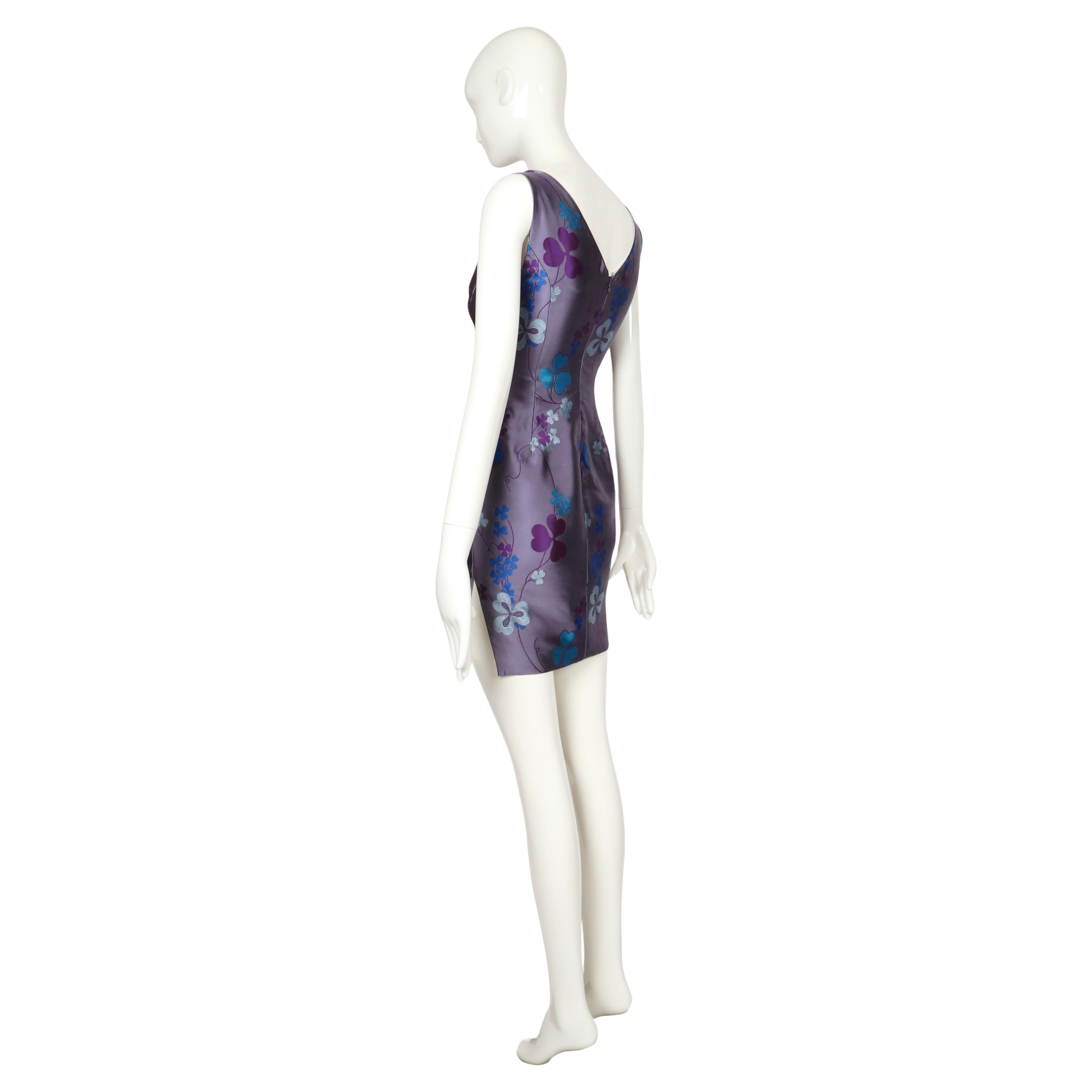 1998 ATELIER VERSACE Haute Couture Minikleid aus geblümter Seide RUNWAY im Angebot 6