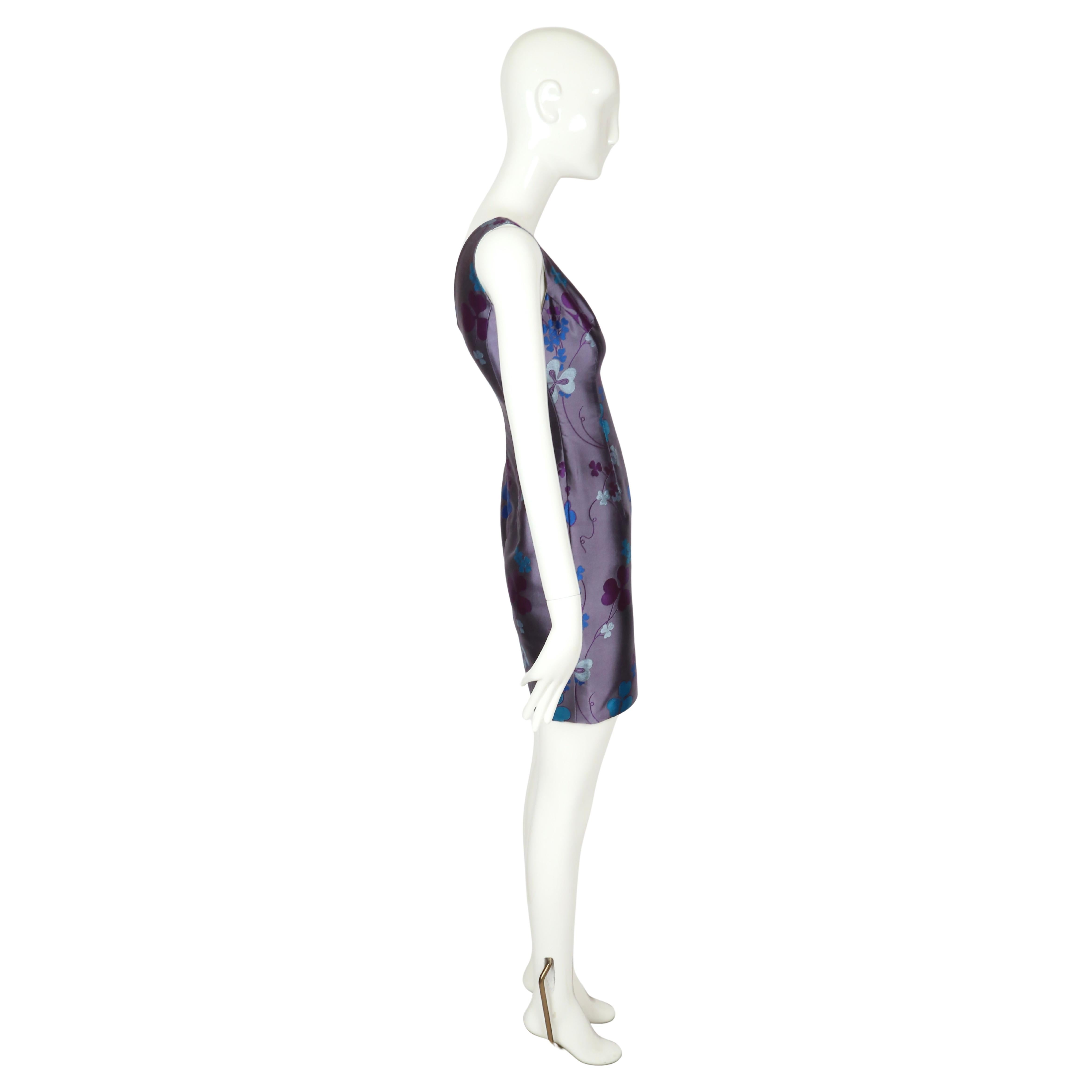 1998 ATELIER VERSACE Haute Couture Minikleid aus geblümter Seide RUNWAY für Damen oder Herren im Angebot