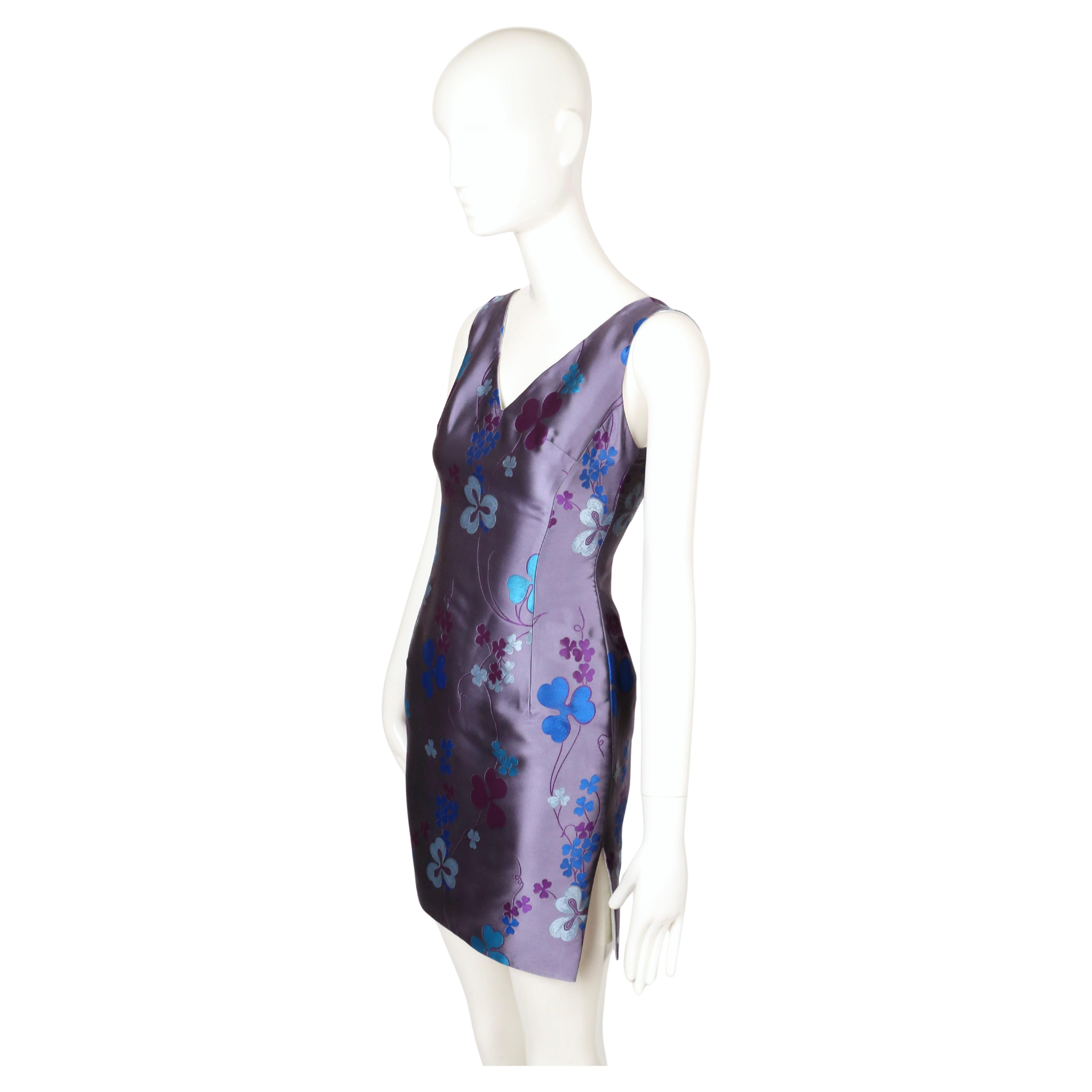 1998 ATELIER VERSACE Haute Couture Minikleid aus geblümter Seide RUNWAY im Angebot 3