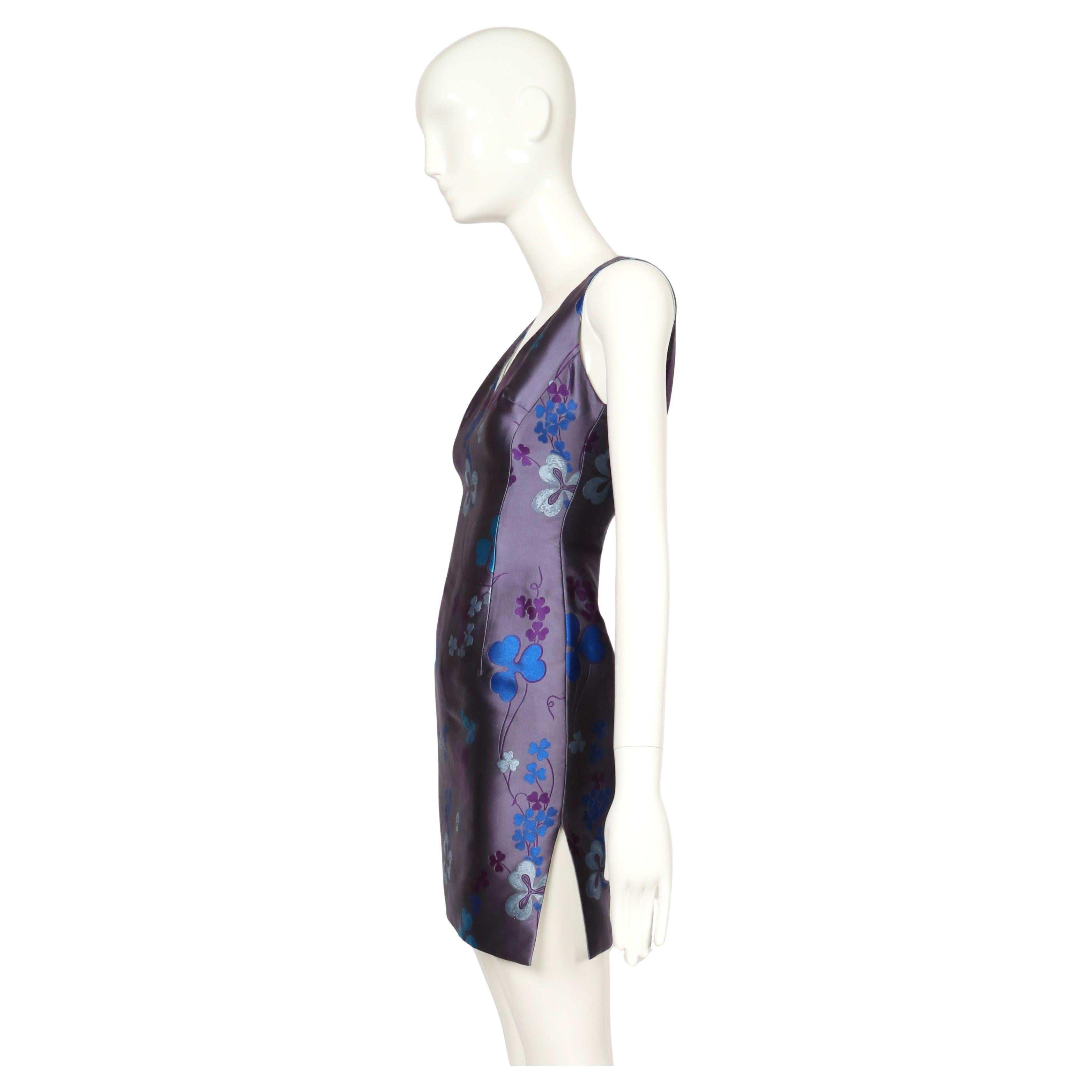 1998 ATELIER VERSACE Haute Couture Minikleid aus geblümter Seide RUNWAY im Angebot 4