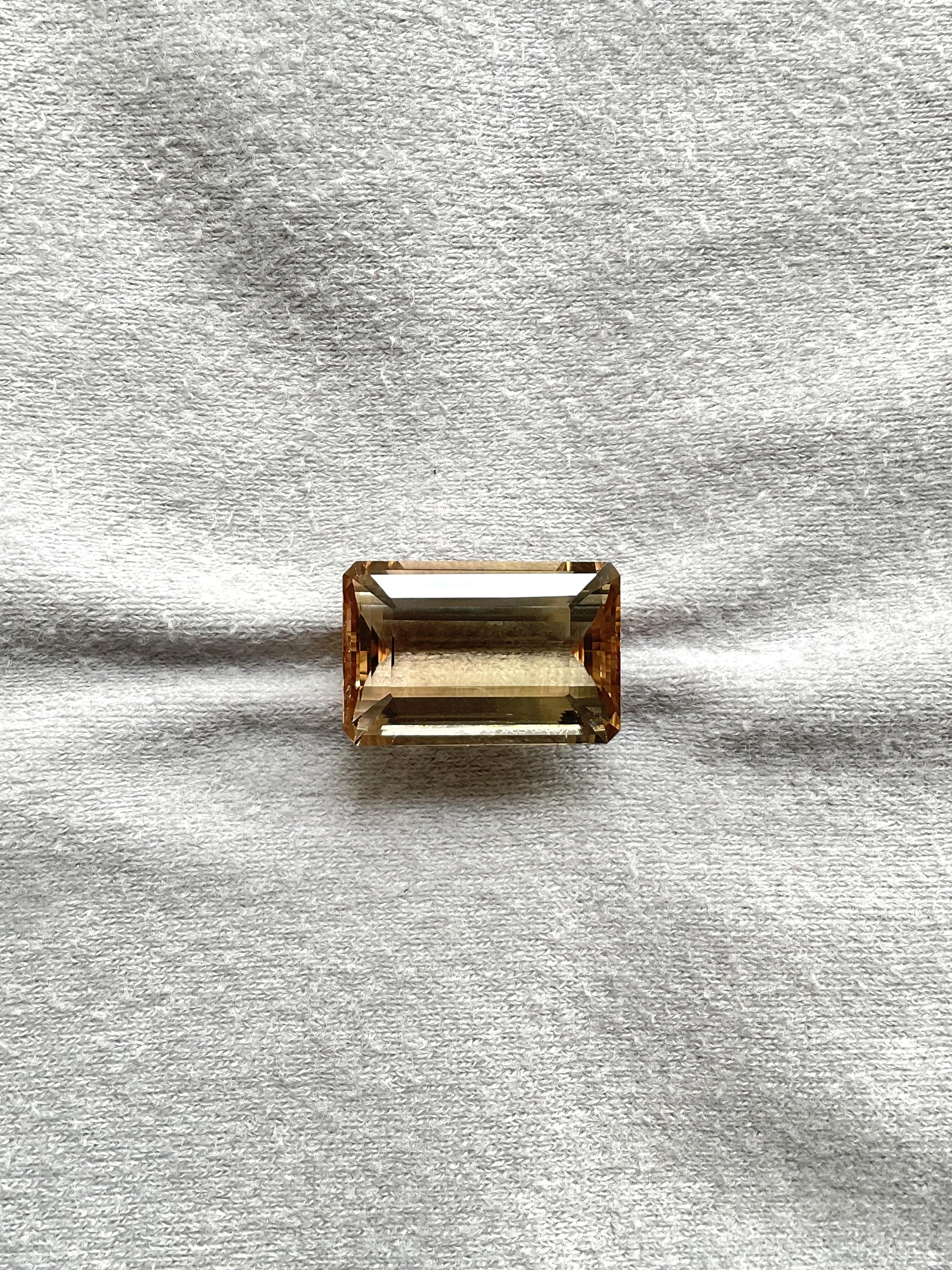 Taille octogone 19.98 Carats Peach Tourmaline Octagon Faceted Top Quality Cut stone Natural Gem en vente