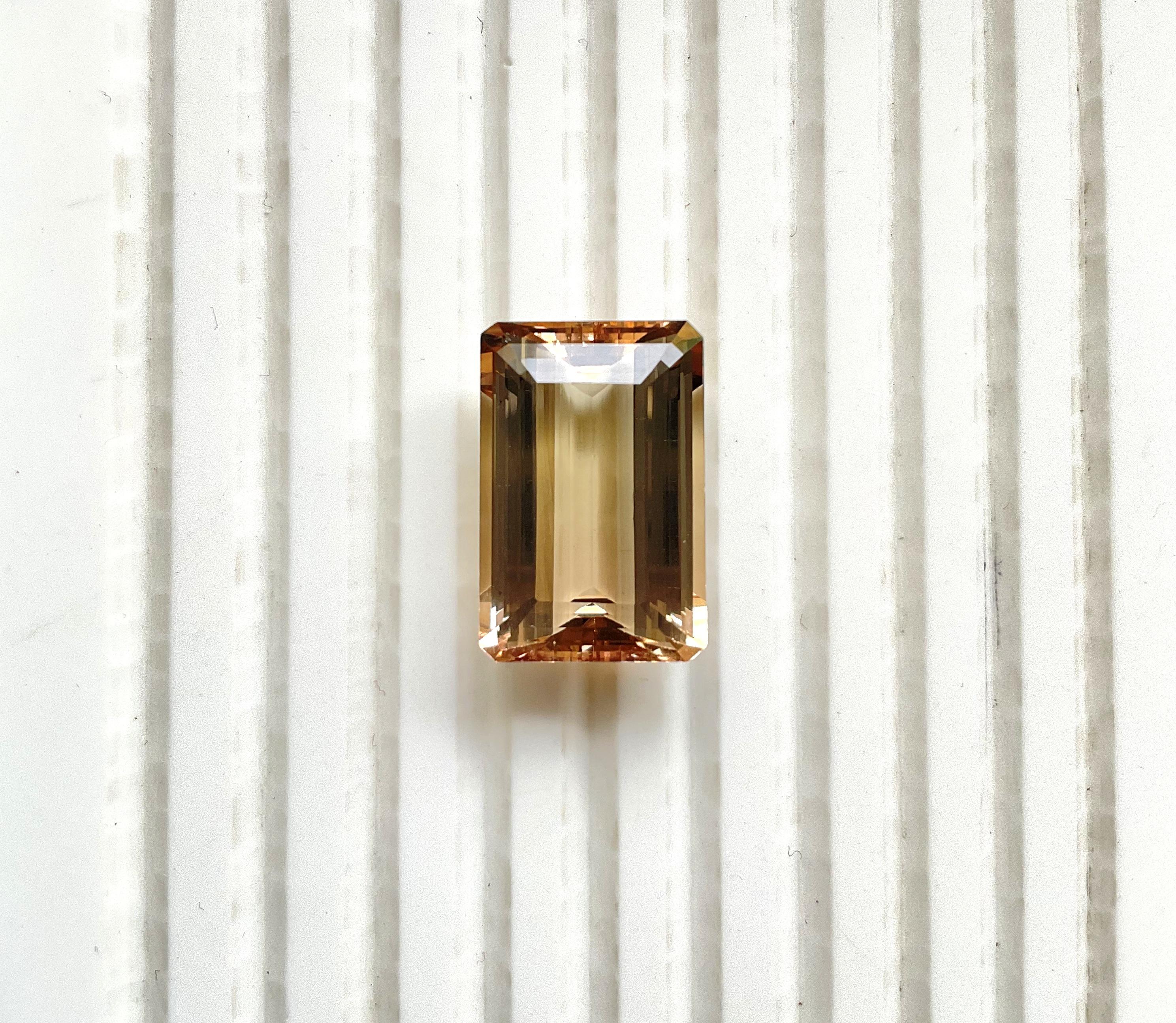 19.98 Carats Peach Tourmaline Octagon Faceted Top Quality Cut stone Natural Gem Unisexe en vente