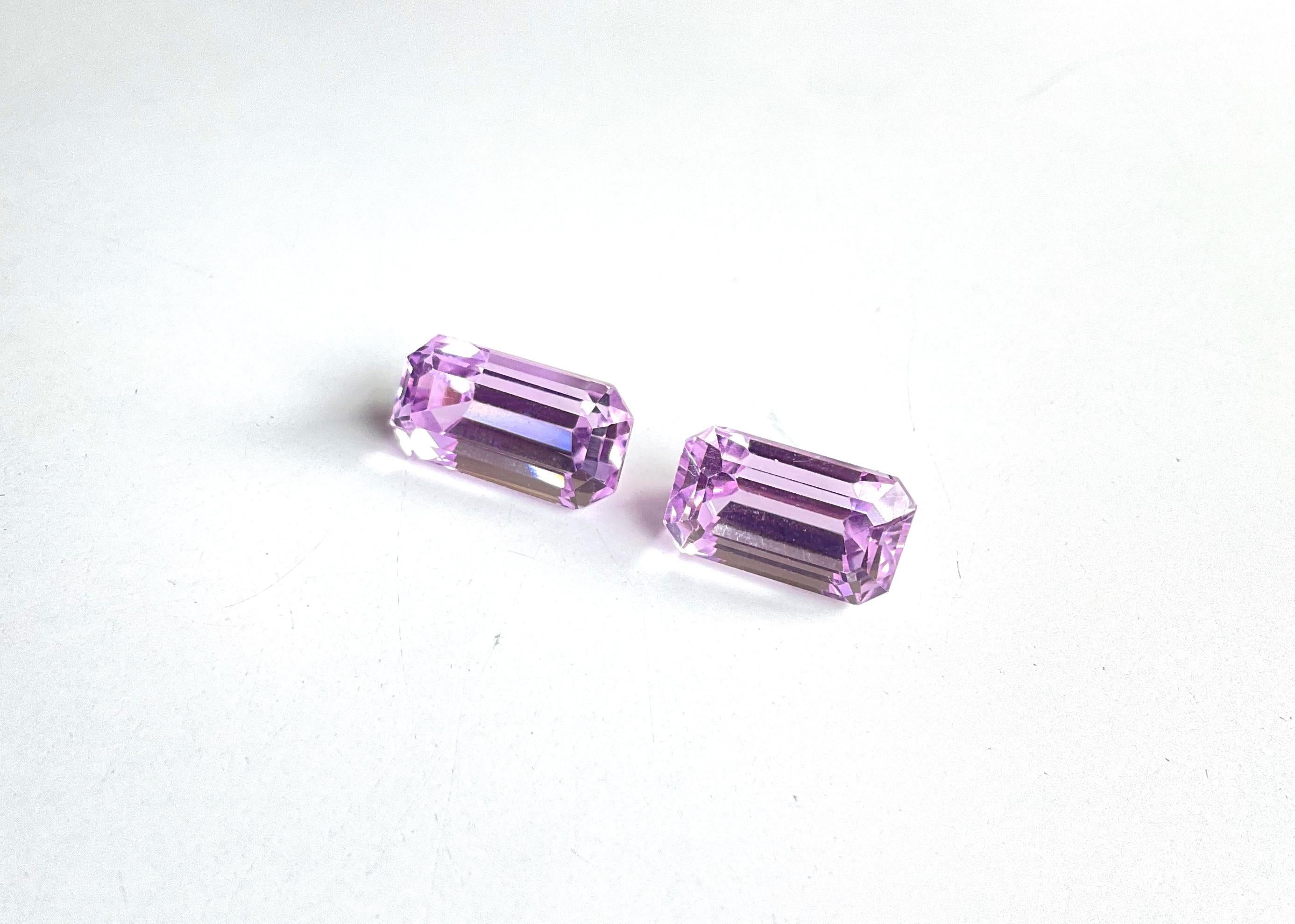 19.98 Carats Pink Kunzite Octagon Natural Cut Stones For Fine Gem Jewellery In Fair Condition For Sale In Jaipur, RJ