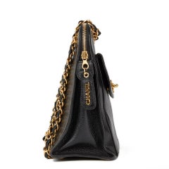 1998 Chanel Black Caviar Leather Vintage Classic Shoulder Bag