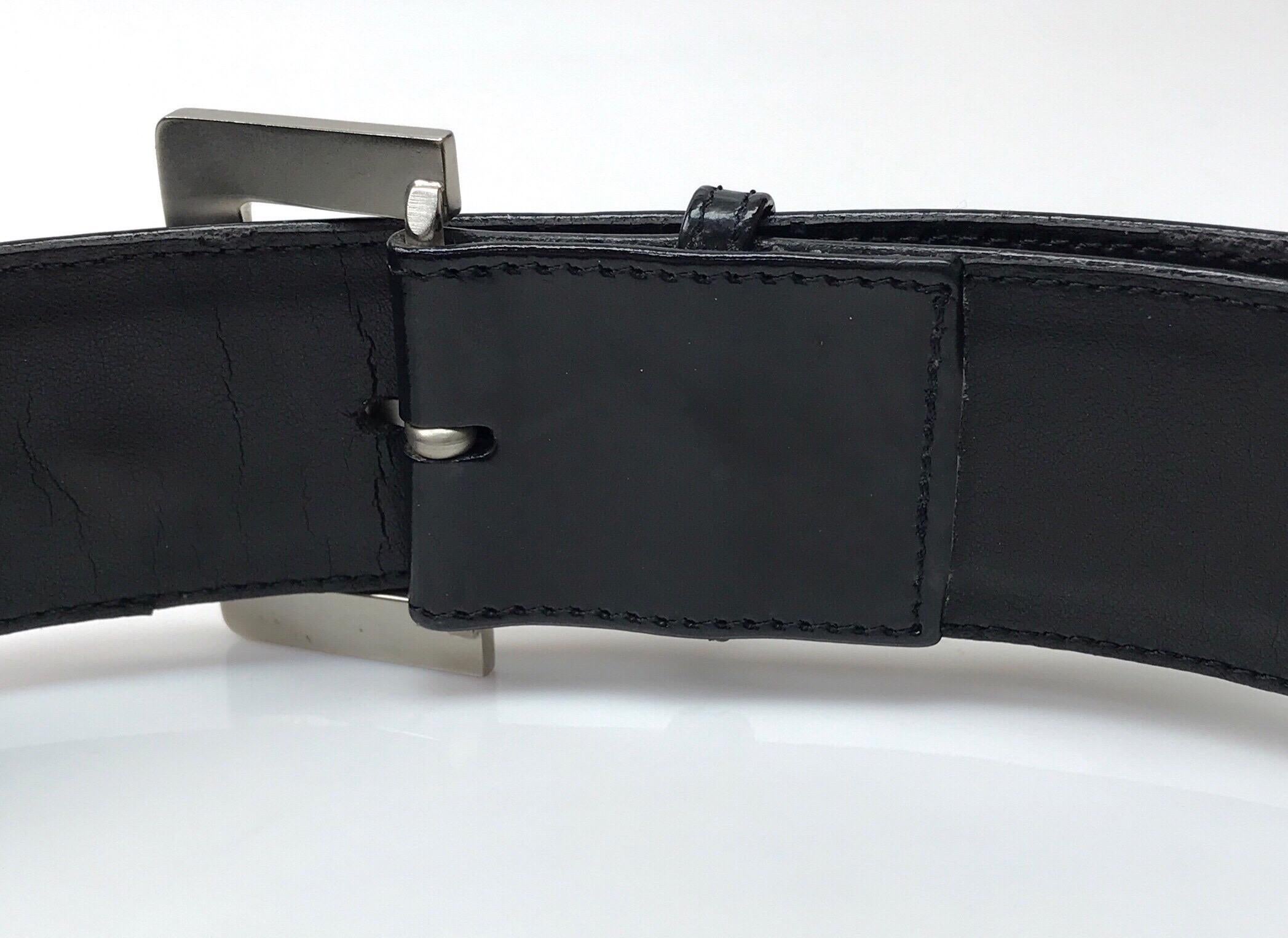 1998 Chanel Black Patent Belt w/ Silver Hardware-28 2
