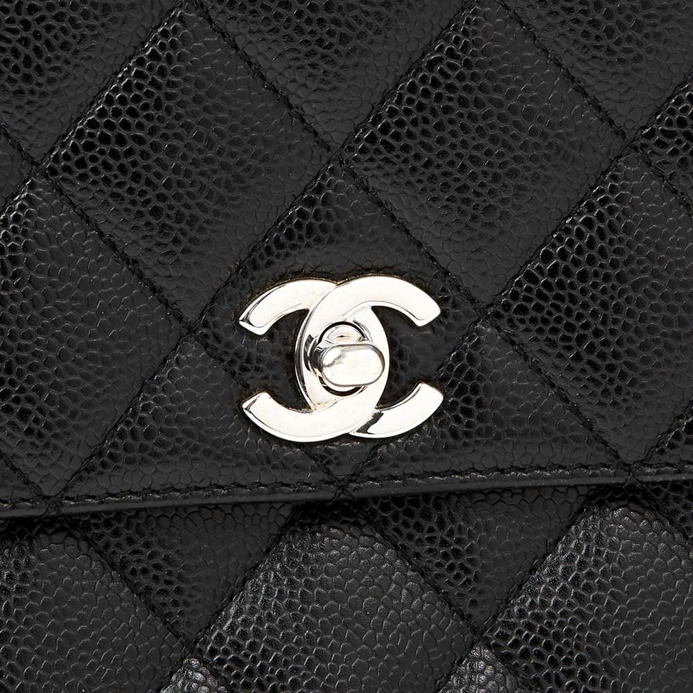Women's Chanel Black Quilted Caviar Leather Vintage Classic Kelly Bag, 1998  