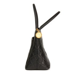 1998 Chanel Black Quilted Caviar Leather Vintage Medallion Tote