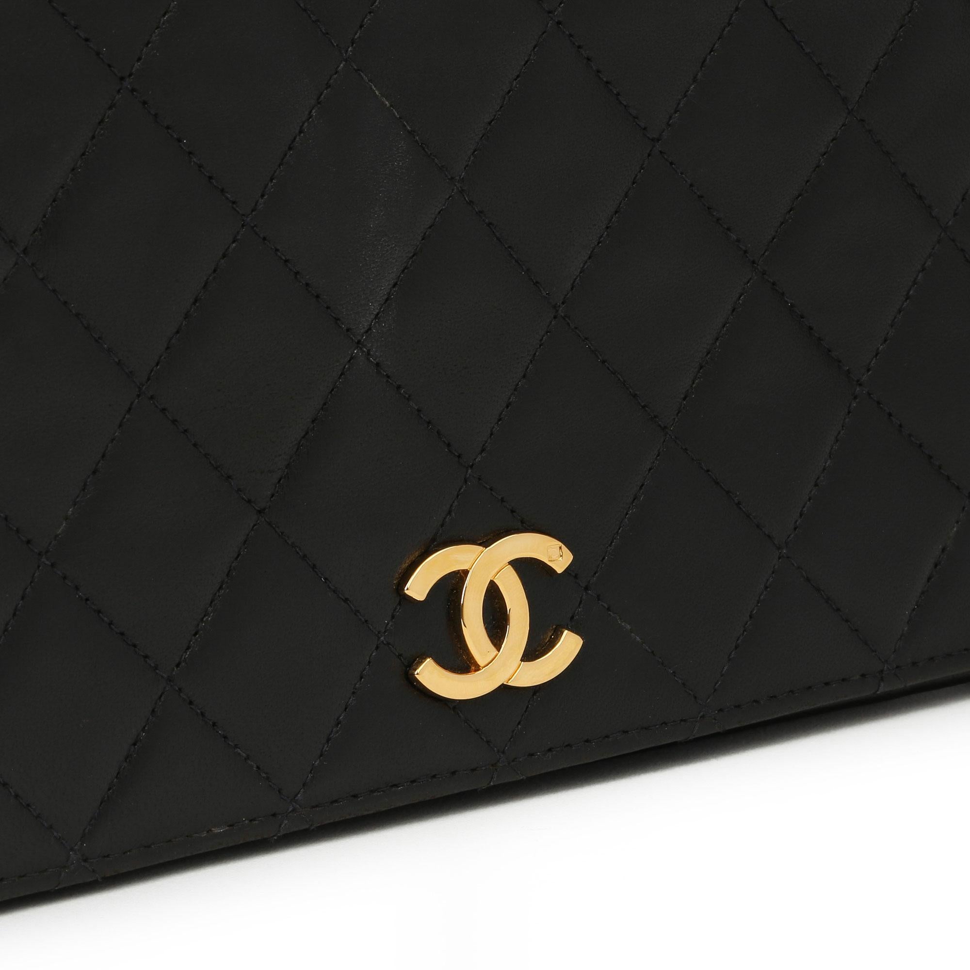 1998 Chanel Black Quilted Lambskin Medium Classic Single Full Flap Bag  5