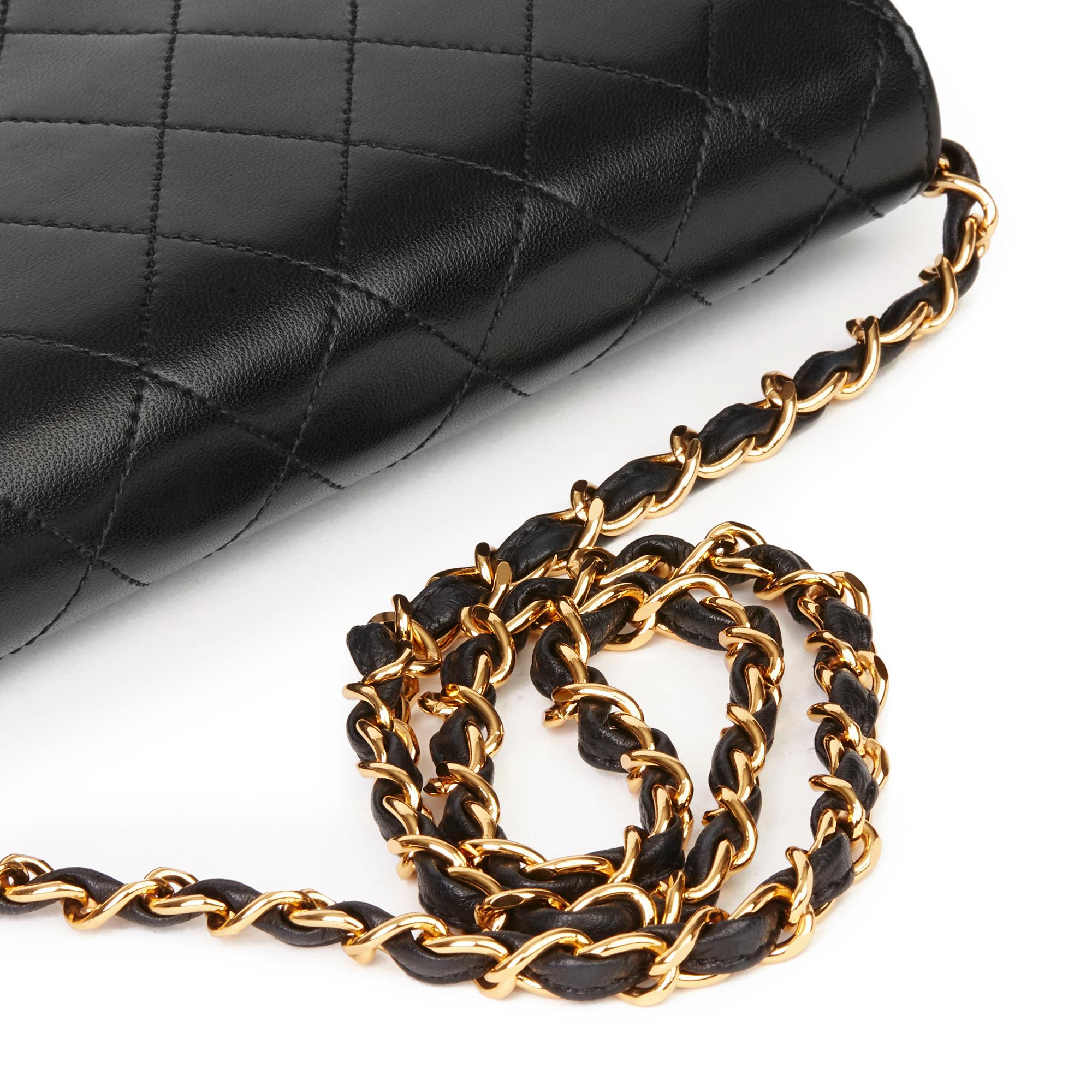 1998 Chanel Black Quilted Lambskin Vintage Small Classic Single Full Flap Bag 1