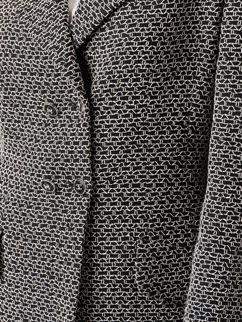 1998 Chanel Chaqueta de pechera de tweed negro Negro en venta