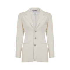 1998 Chanel Cream Wool Blazer Jacket
