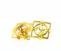 1998 Chanel Gold-Metall-Ohrringe