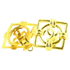 1998 Chanel Gold Metal Earrings