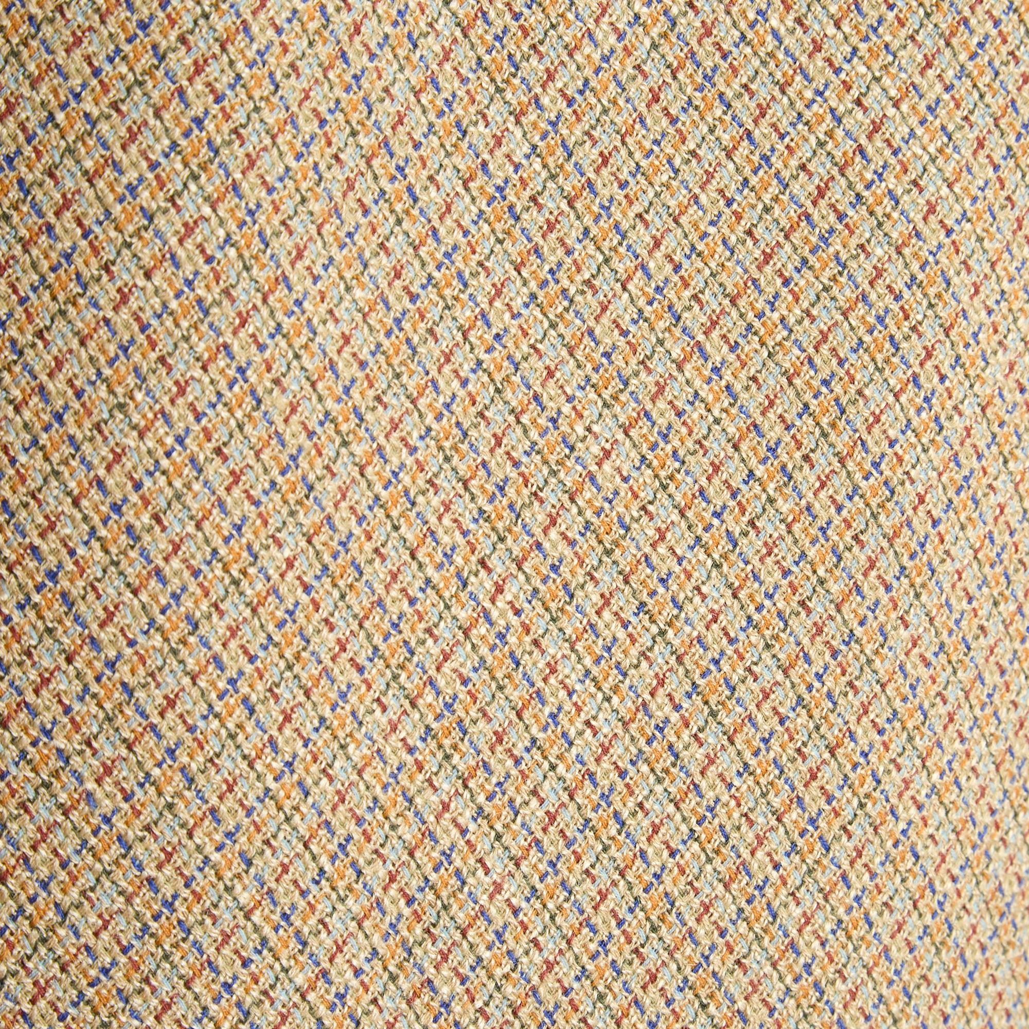 Chanel dress SS1998 collection by Karl Lagerfeld in light wool tweed (62%) and beige and multi-colored silk sewn 