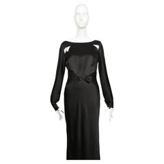 1998 CHLOE by Stella McCartney black bias cut dress with draped back & cutouts